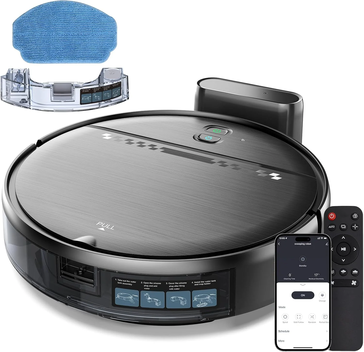 SHELIKI Robot Vacuum and Mop 2-in-1 with Strong Suction