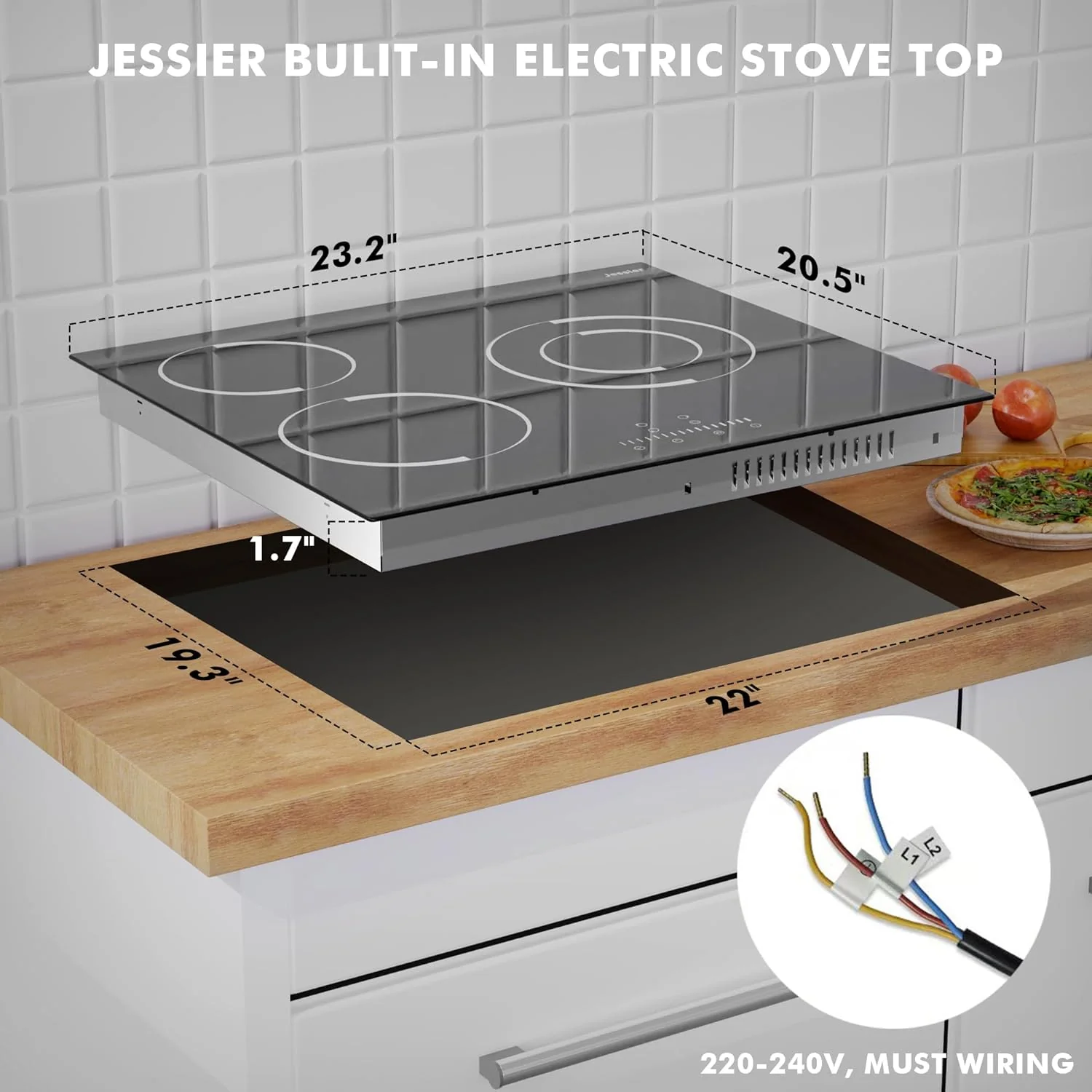 Electric Cooktop 30 Inch - 5 Burners Built-in Ceramic Cooktop, 30