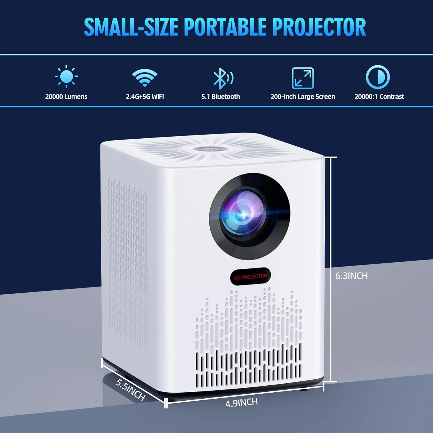 2025 Projector with WiFi and Bluetooth
