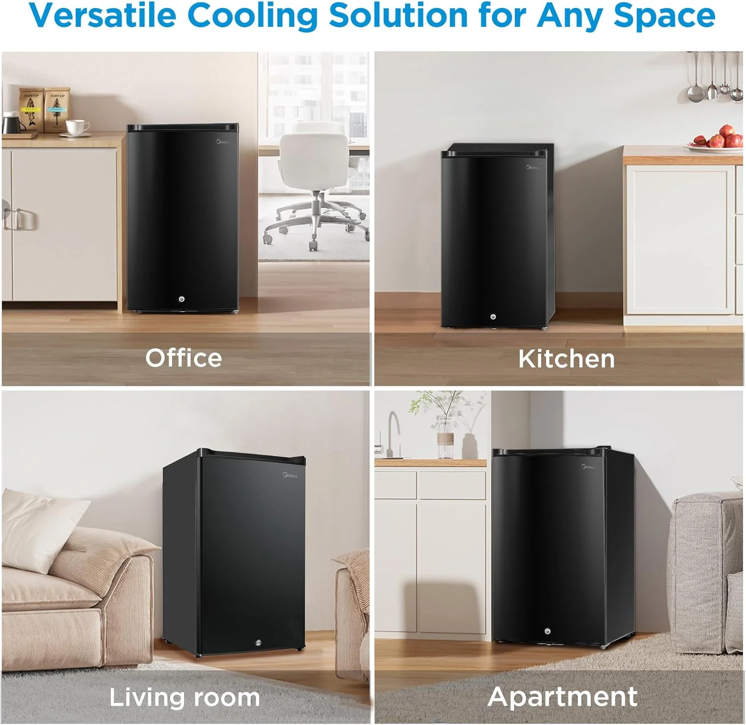 Upright Freezer Large Black 3.0 Cubic Feet