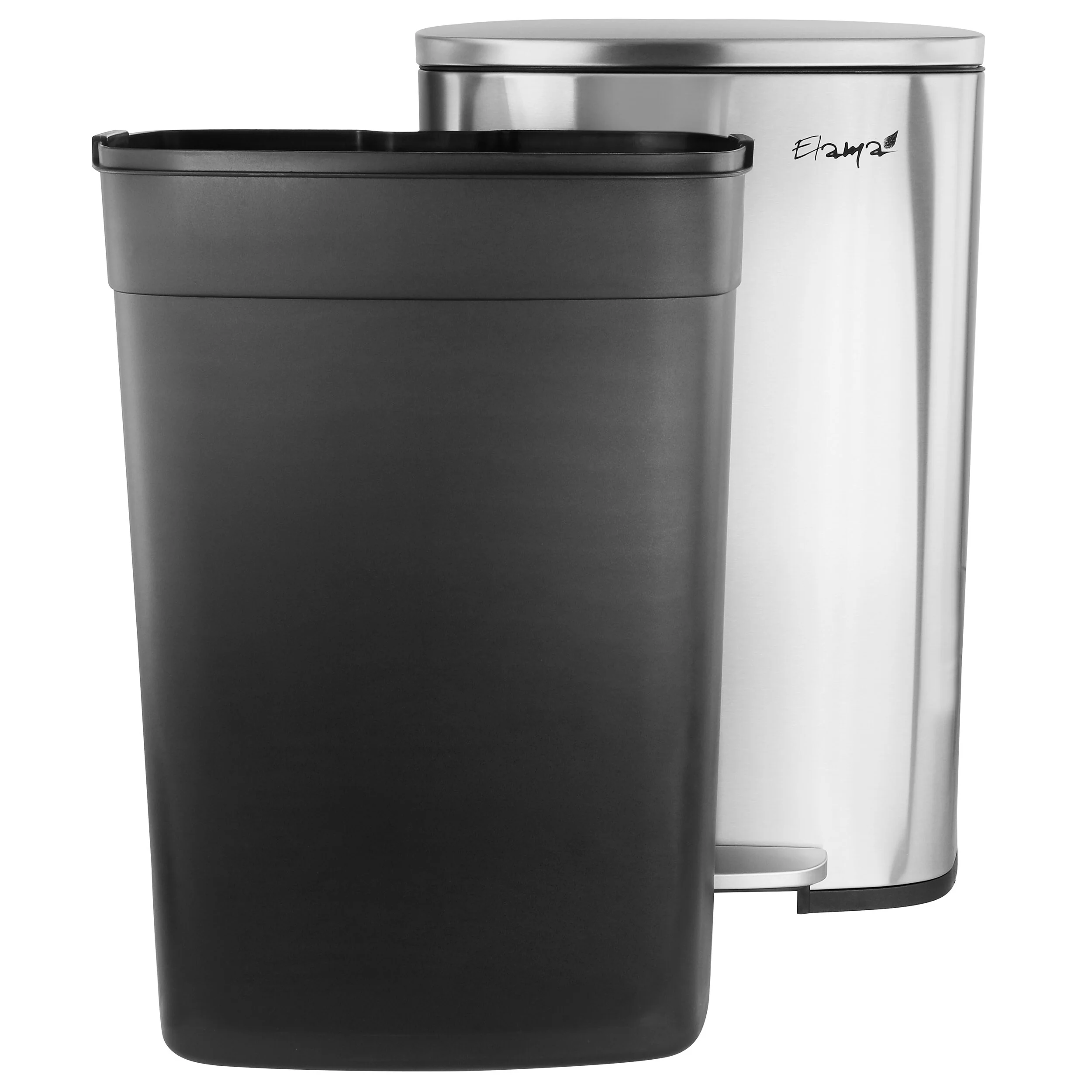 Elama 3 Piece Stainless Steel Trash Can