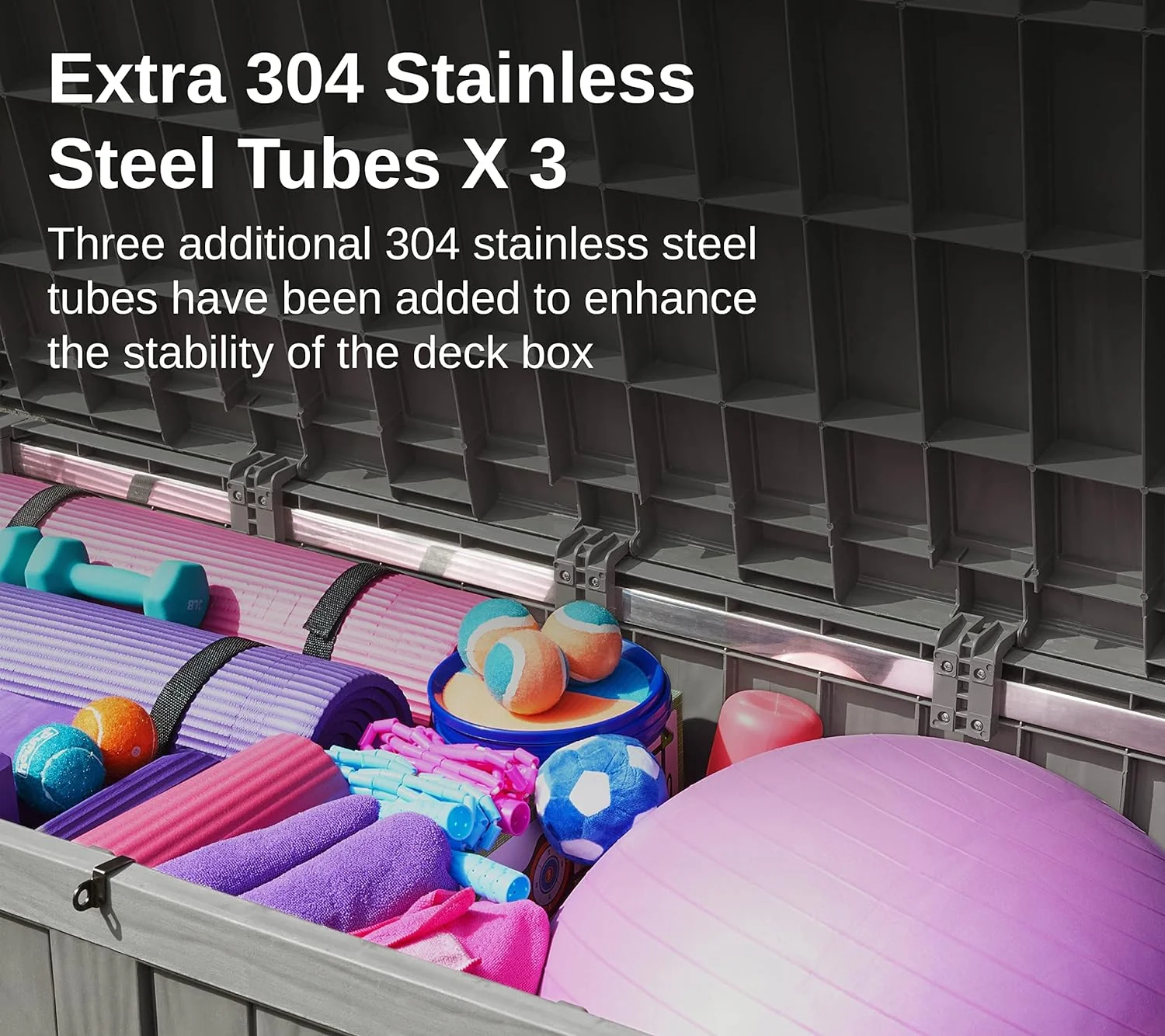 2025 230 Gallon Deck Box, Outdoor Storage Box with Padlock