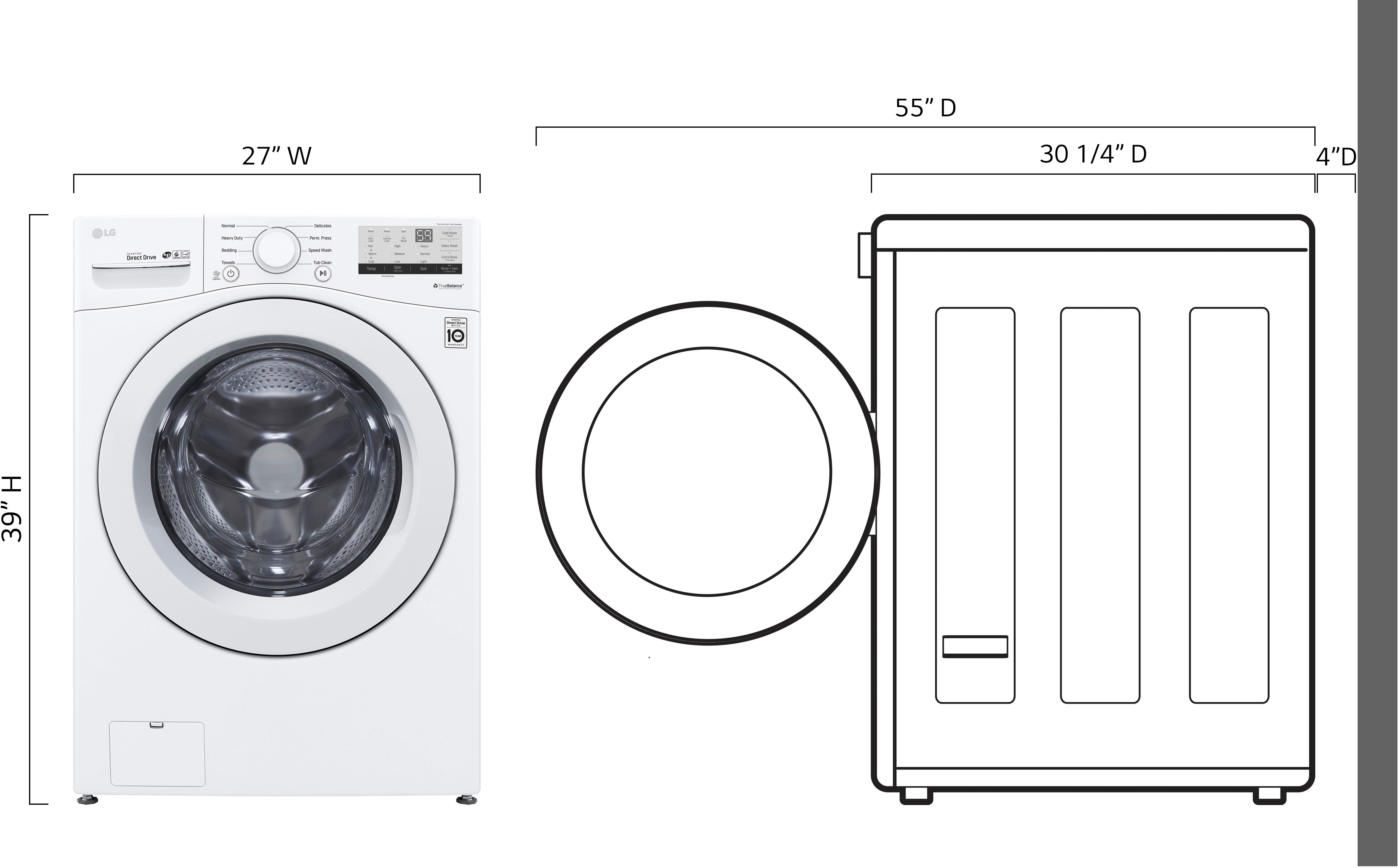 2025 4.5 Cu. Ft. High Efficiency Stackable Front-Load Washer with 6Motion Technology – White