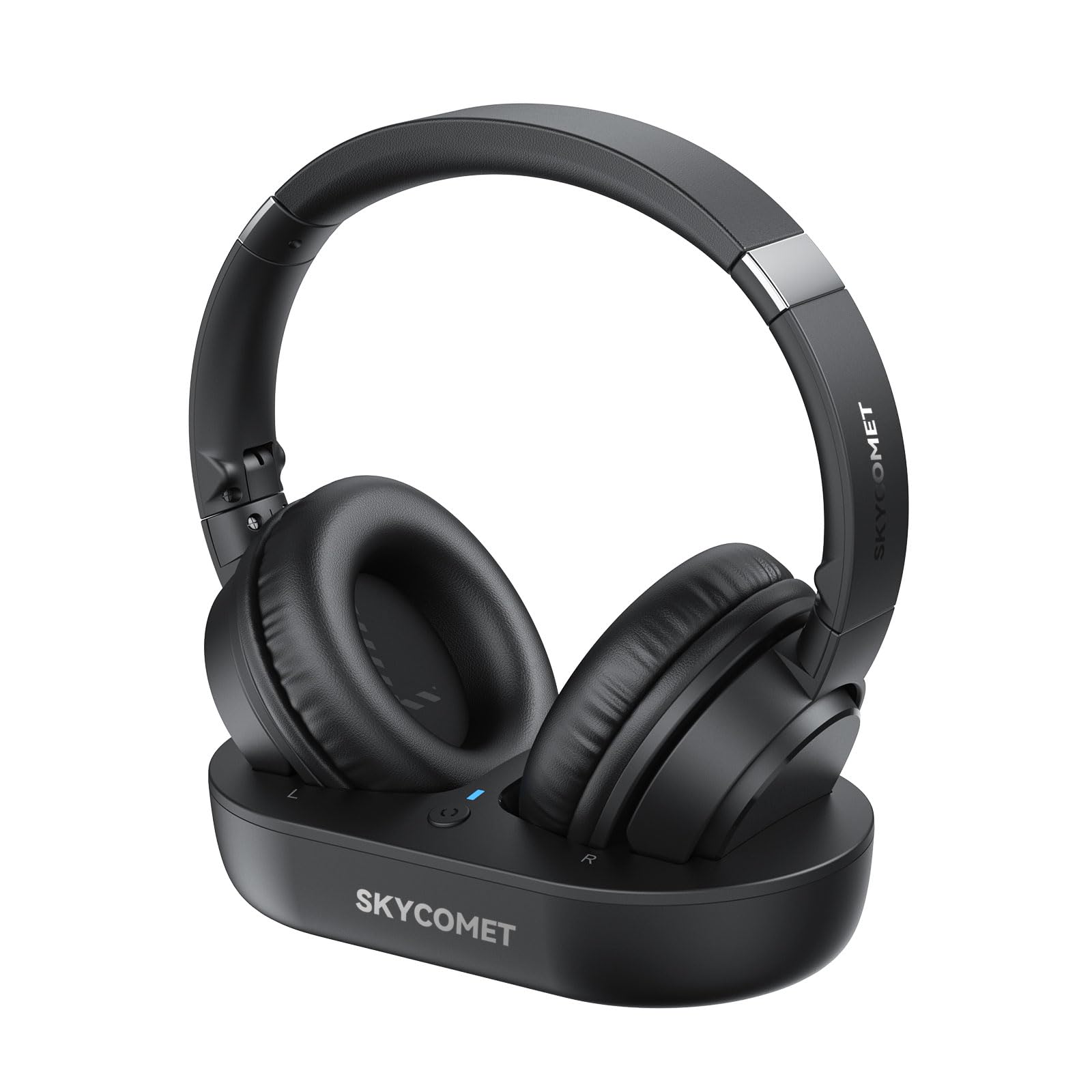 SKYCOMET Wireless TV Headphones with Transmitter Charging Base