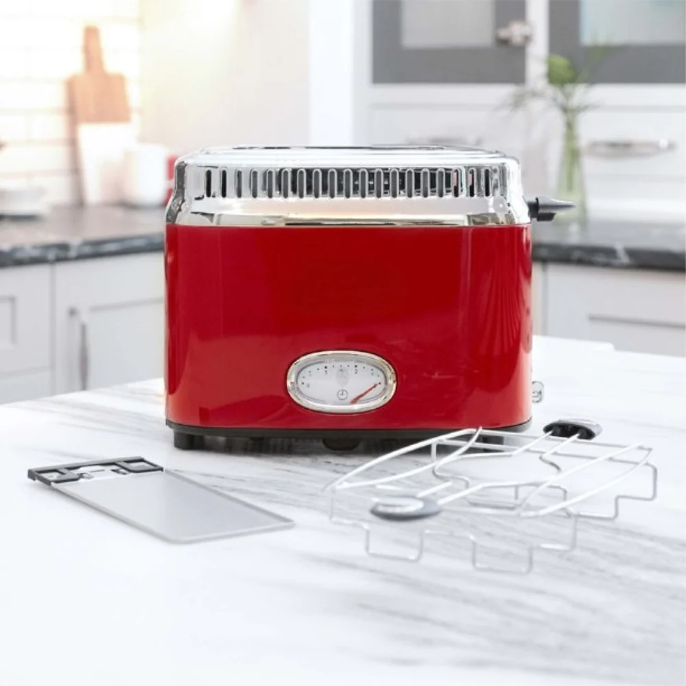 Retro Style 2-Slice Toaster, Red