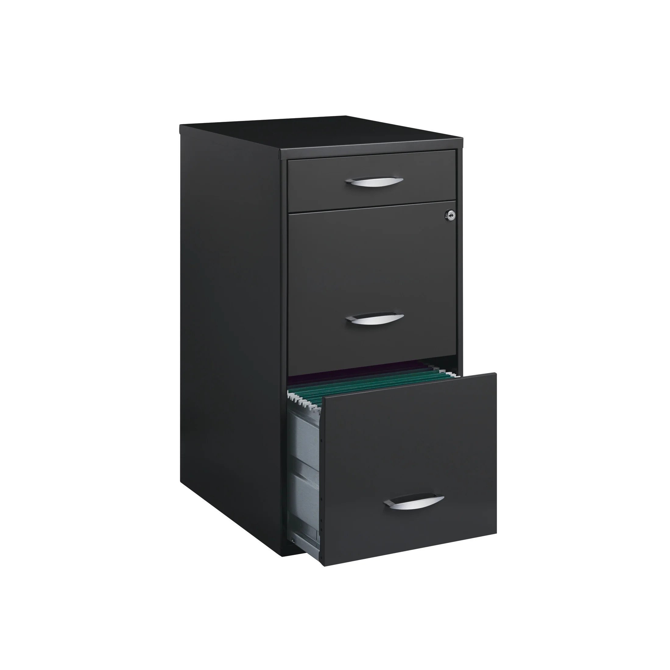Space Solutions 3 Drawer Letter Width Vertical File Cabinet with Pencil Drawer, Charcoal