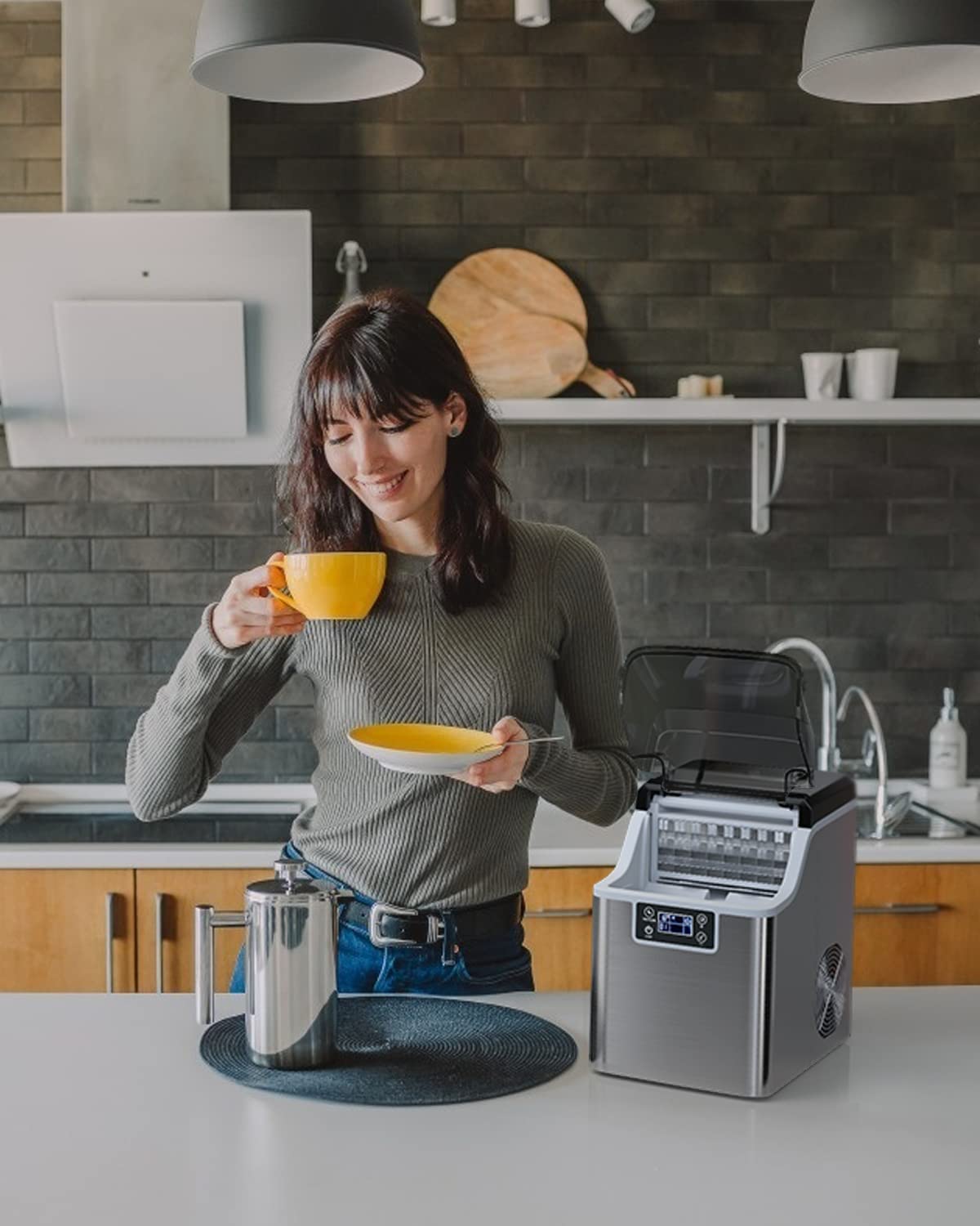 2025 Countertop Ice Maker Machine, 45 Lbs/24H, 24 Pcs/13 Mins, 2 Ways to Add Water