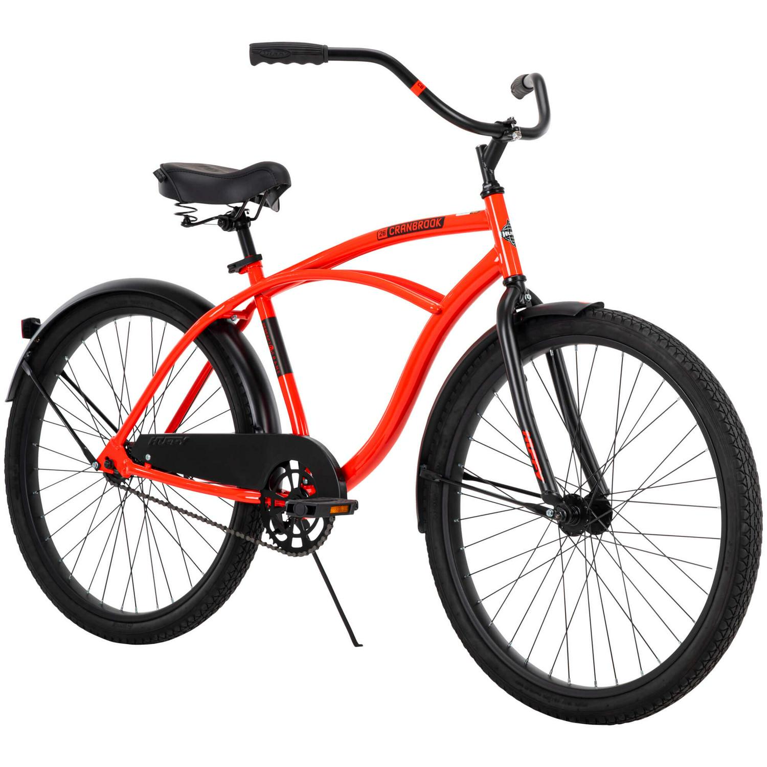 Huffy 26 In. Cranbrook Mens Classic Beach Cruiser Comfort Bike, Red