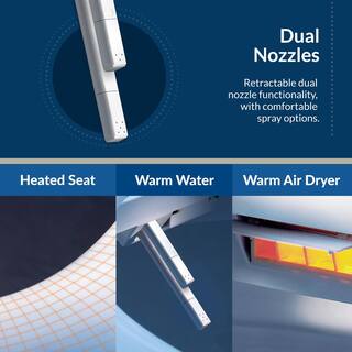 2025 USPA 6800 Luxury Electric Bidet Seat for Elongated Toilets in White USPA6800-E