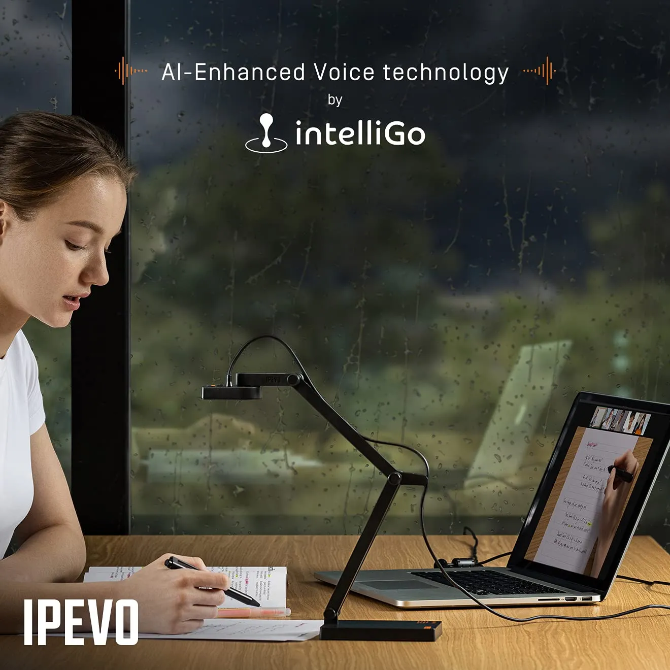 IPEVO V4K PRO Ultra HD USB Document Camera with AI-Enhanced Mic