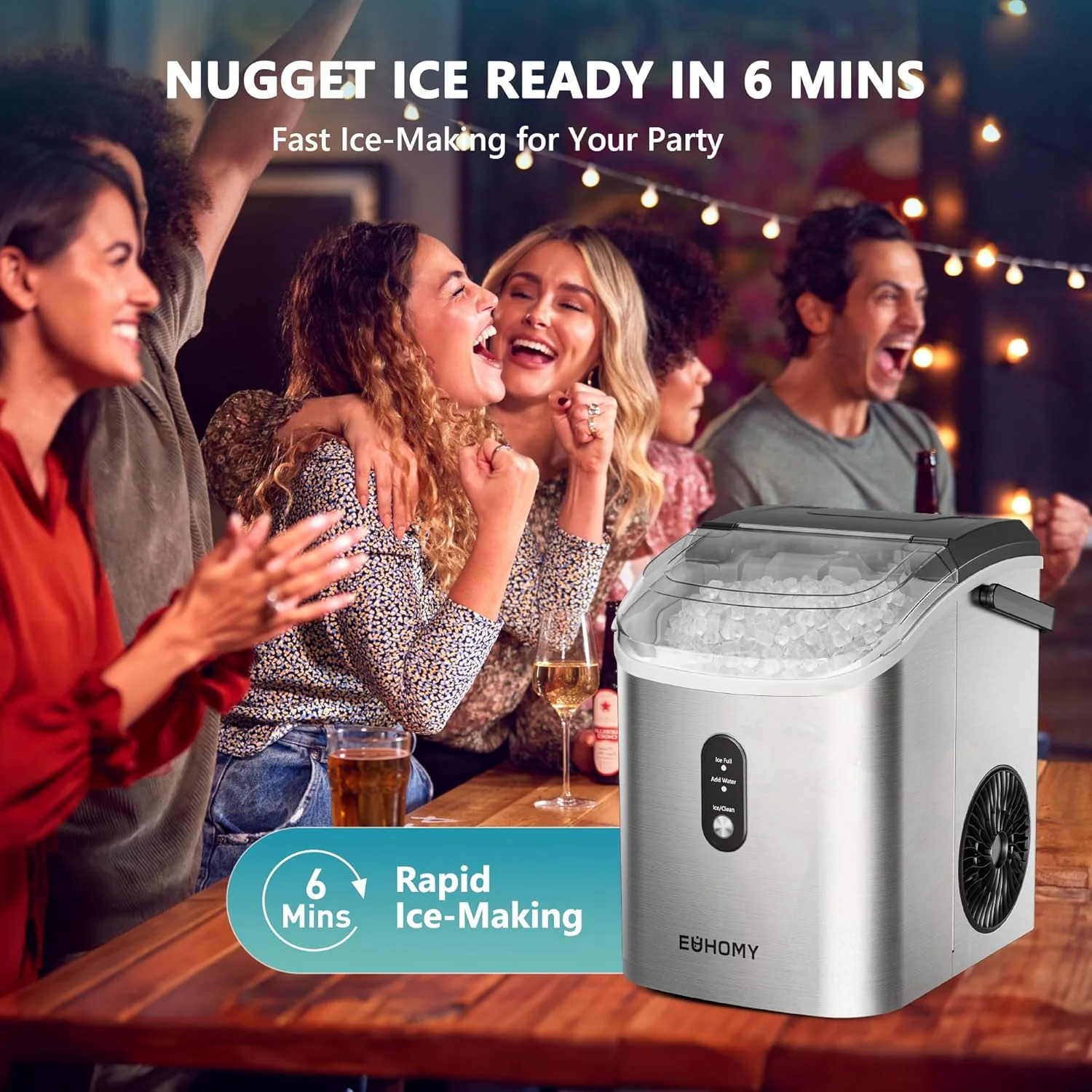 Ice Maker Counter Machine 9 Cubes Ready in 8 Mins