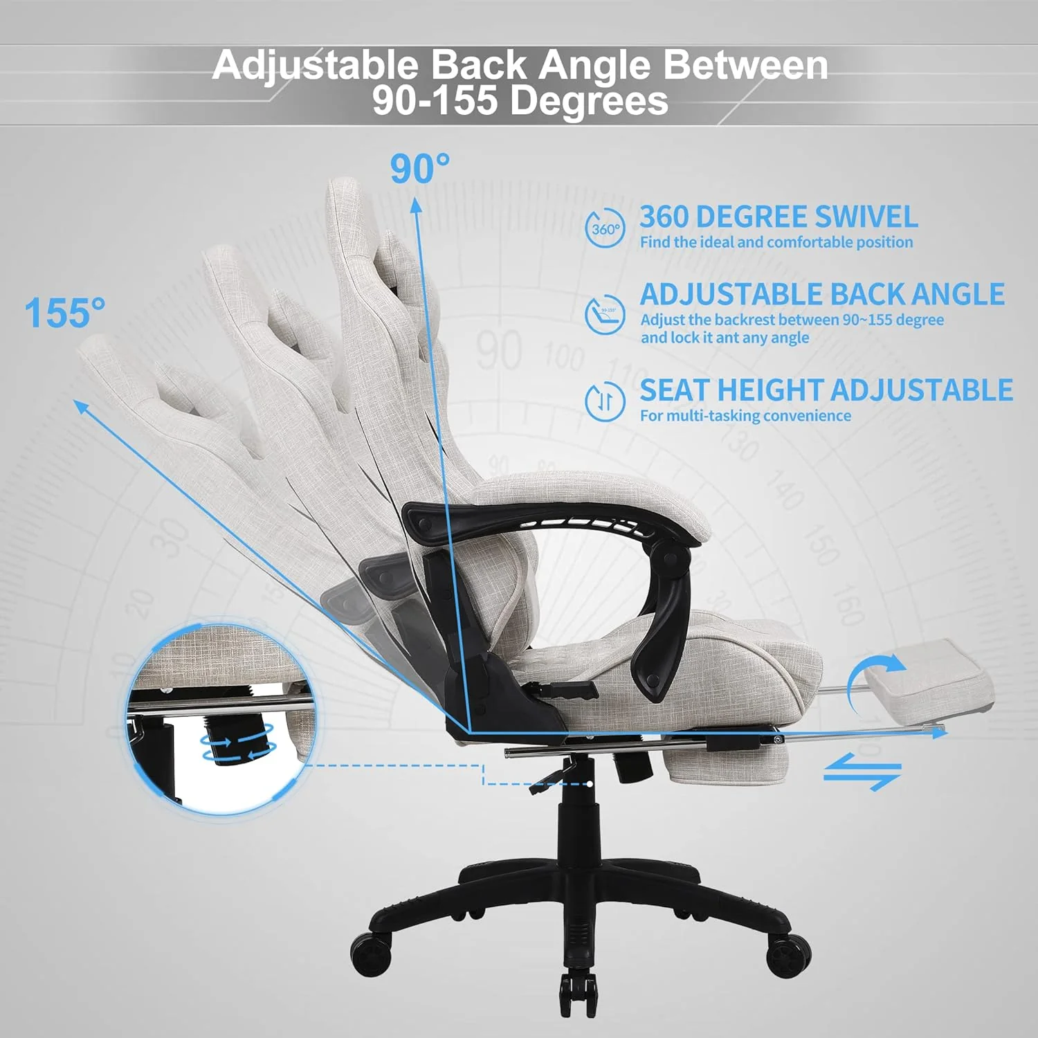 2025 Classic PU Leather Large and Tall Ergonomic Computer Chair