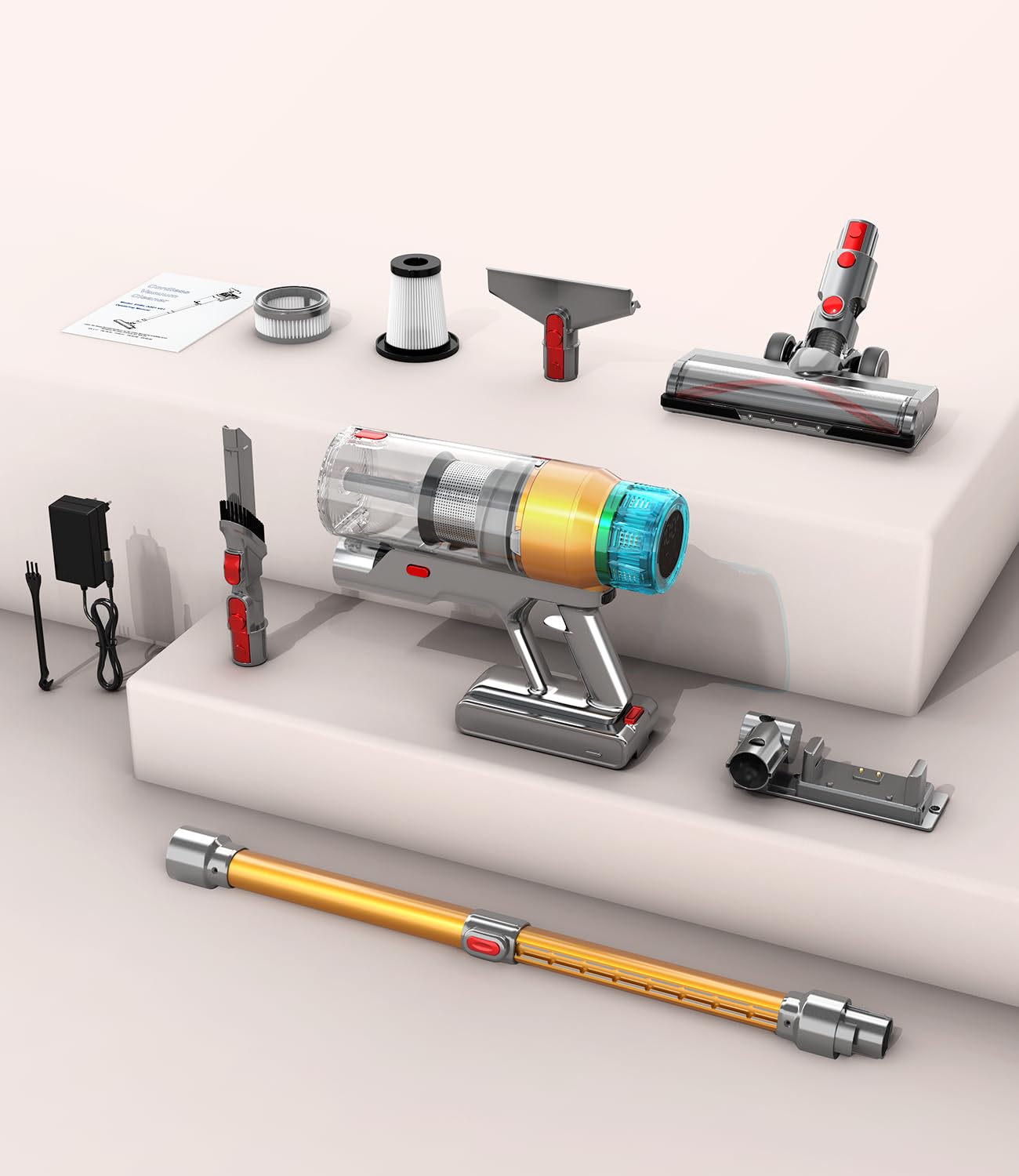 MBYULO Cordless Vacuum Cleaner 600W 55Kpa Stick Vacuum