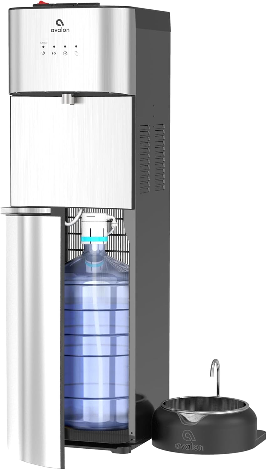 Limited Edition Self Cleaning Water Cooler Water Dispenser - 3 Temperature Settings - Hot, Cold & Room Water, Durable Stainless Steel Construction, Bottom Loading - UL Listed-Avalon