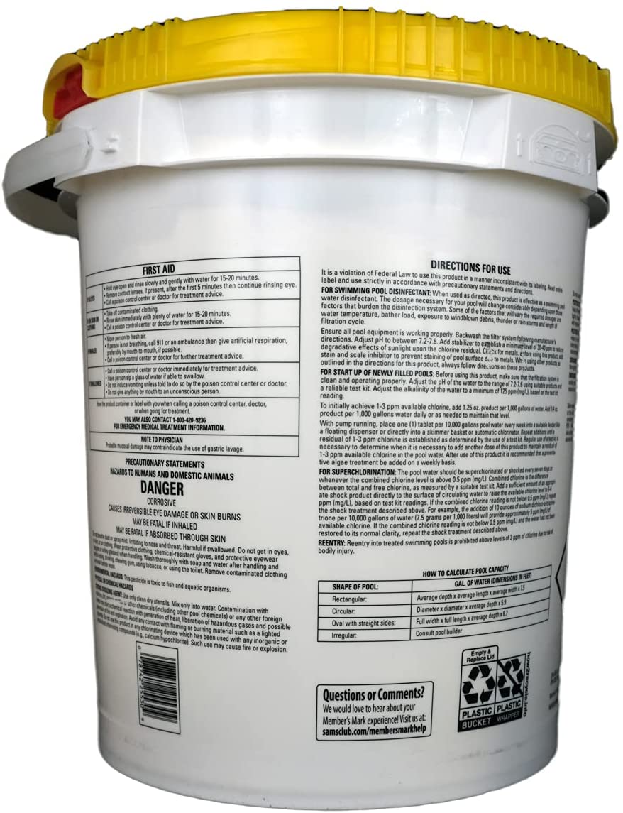 2025 Members Mark Chlorinating Tablets 40LB 3′′ Tablets