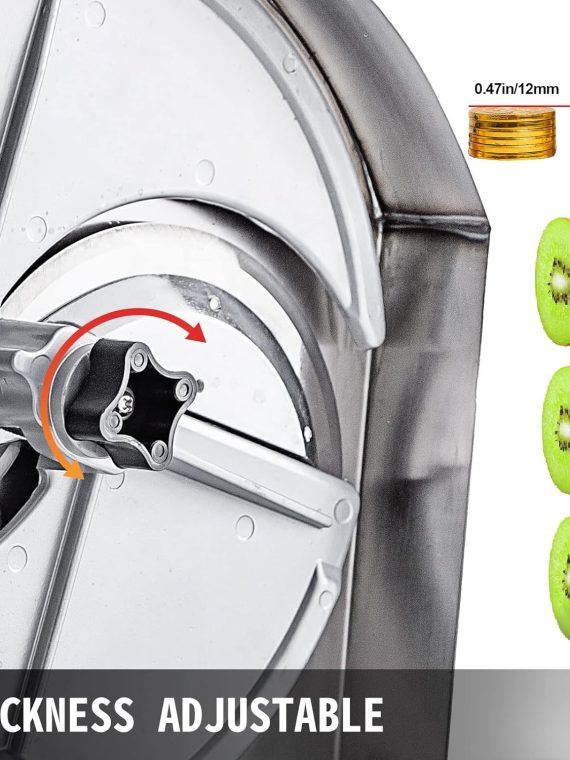 2025 Stainless Steel Commercial Vegetable Slicer, Adjustable 0.2-12mm Thickness, Manual Multifunctional Slicer for Fruits & Vegetables