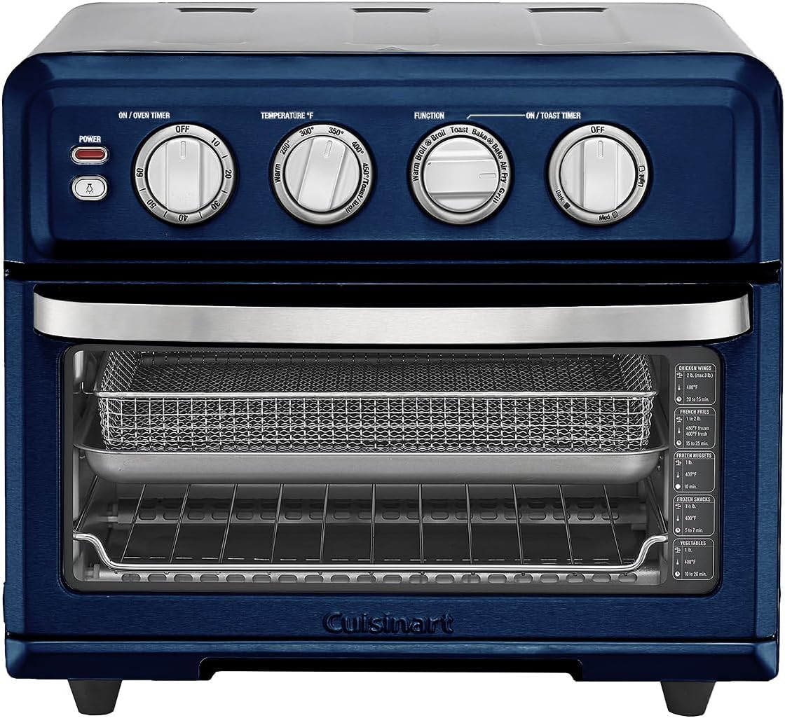 2025 Air Fryer + Convection Toaster Oven, 8-1 Oven with Bake, Grill, Broil & Warm Options, Stainless Steel, TOA-70