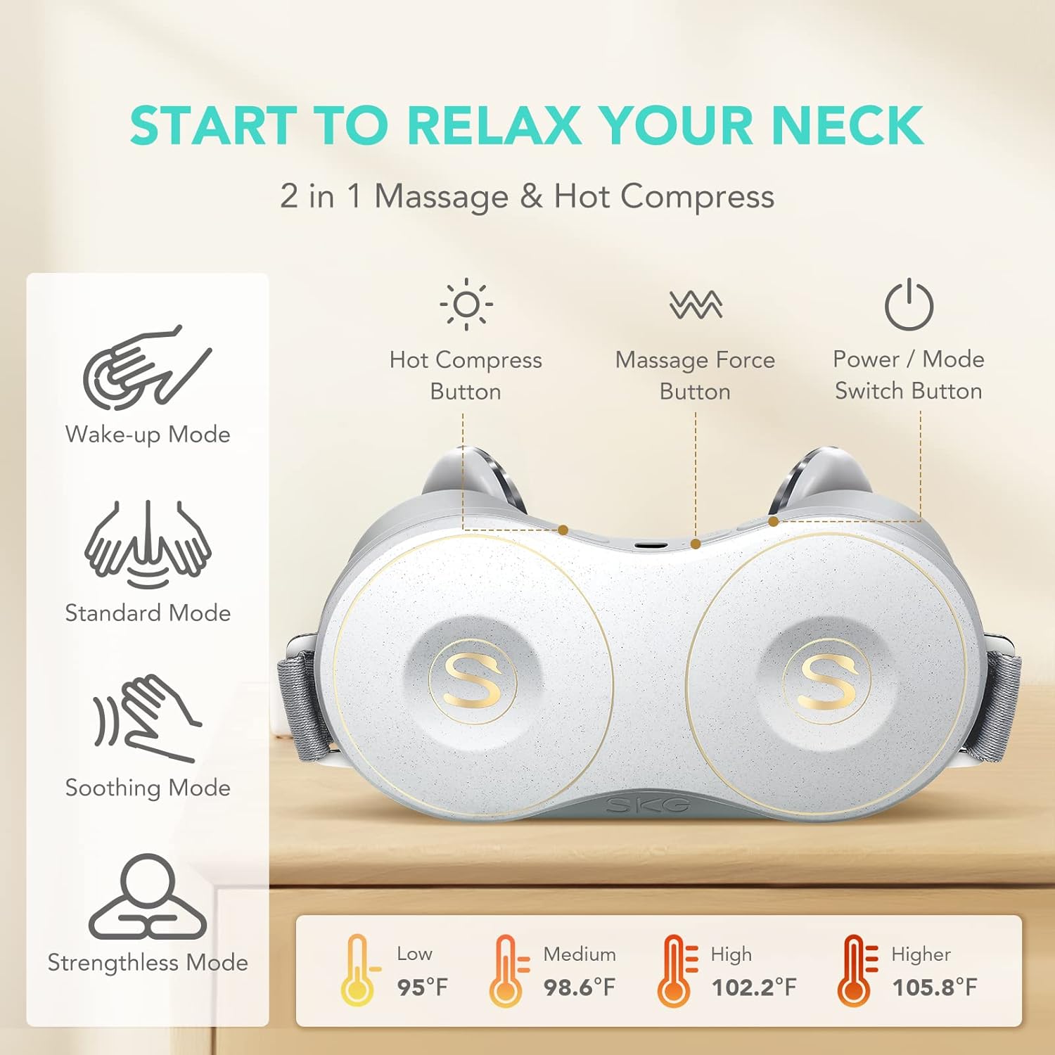 Neck Massager, H7 Shiatsu Neck and Shoulder Massager with Heat to Relieve Deep Tissue Pain, Electric Kneading Massager