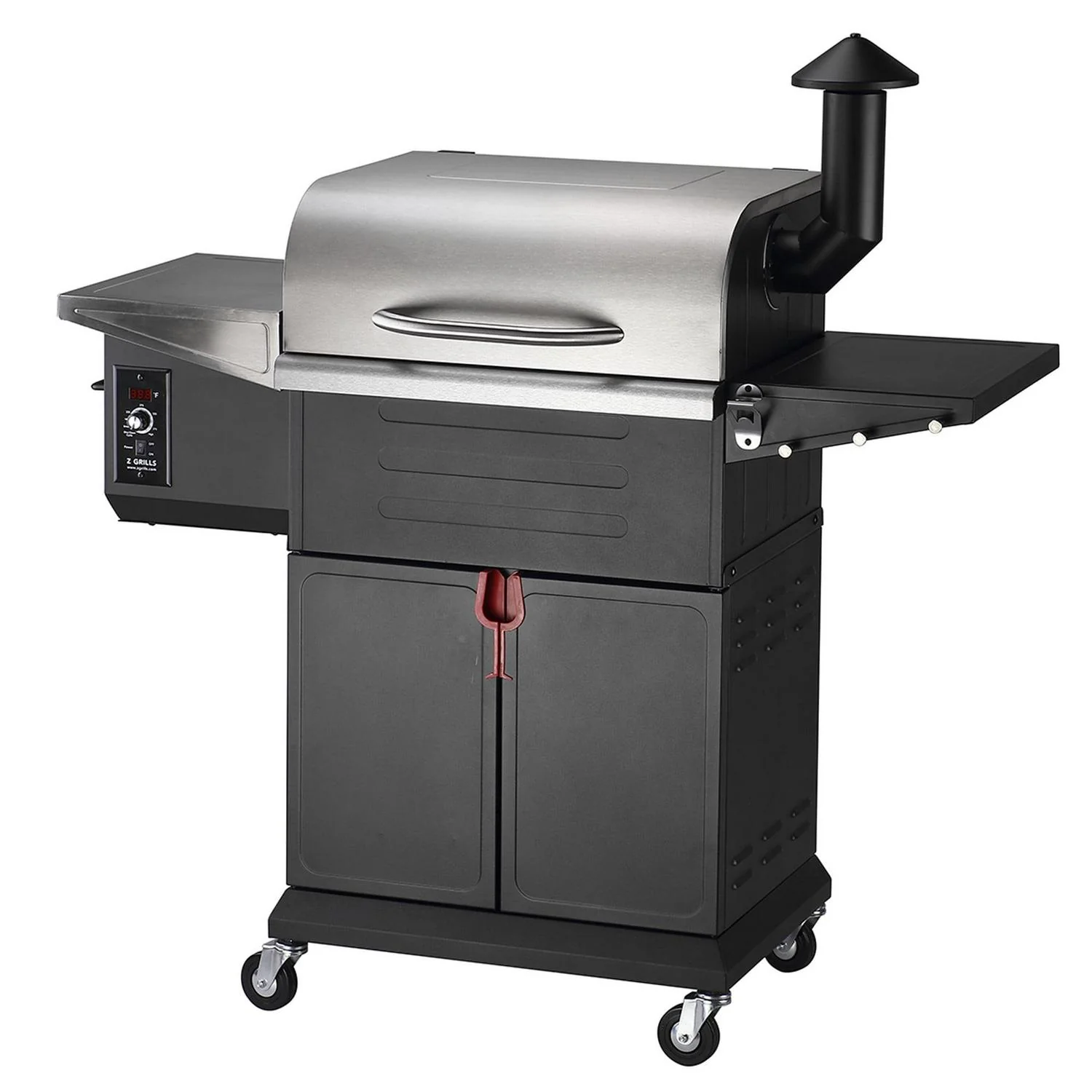 8-in-1 Pellet Grill & Smoker, 572 sq.in., Porcelain-Coated Steel, Smoke Color