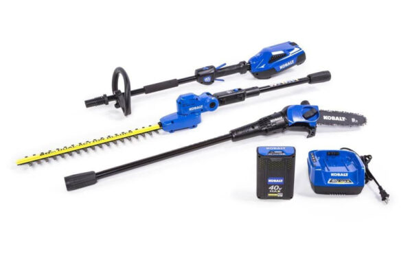 40V Cordless Combo Kit: Pole Hedge Trimmer & Saw, 2.5Ah Battery & Charger Included
