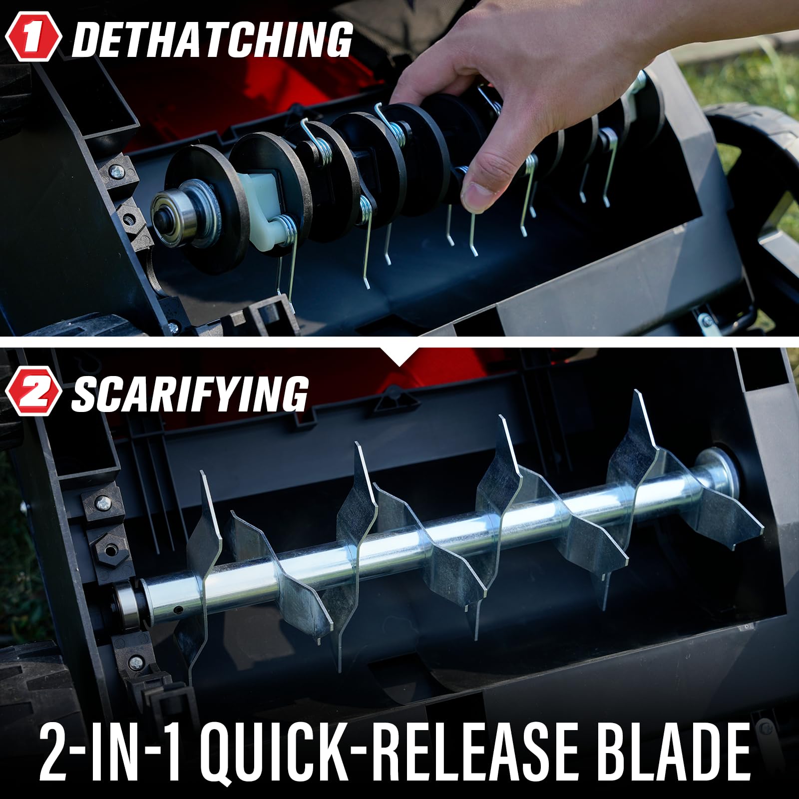 MZK 13-inch 13-Amp 2-in-1 Electric Dethatcher and Scarifier