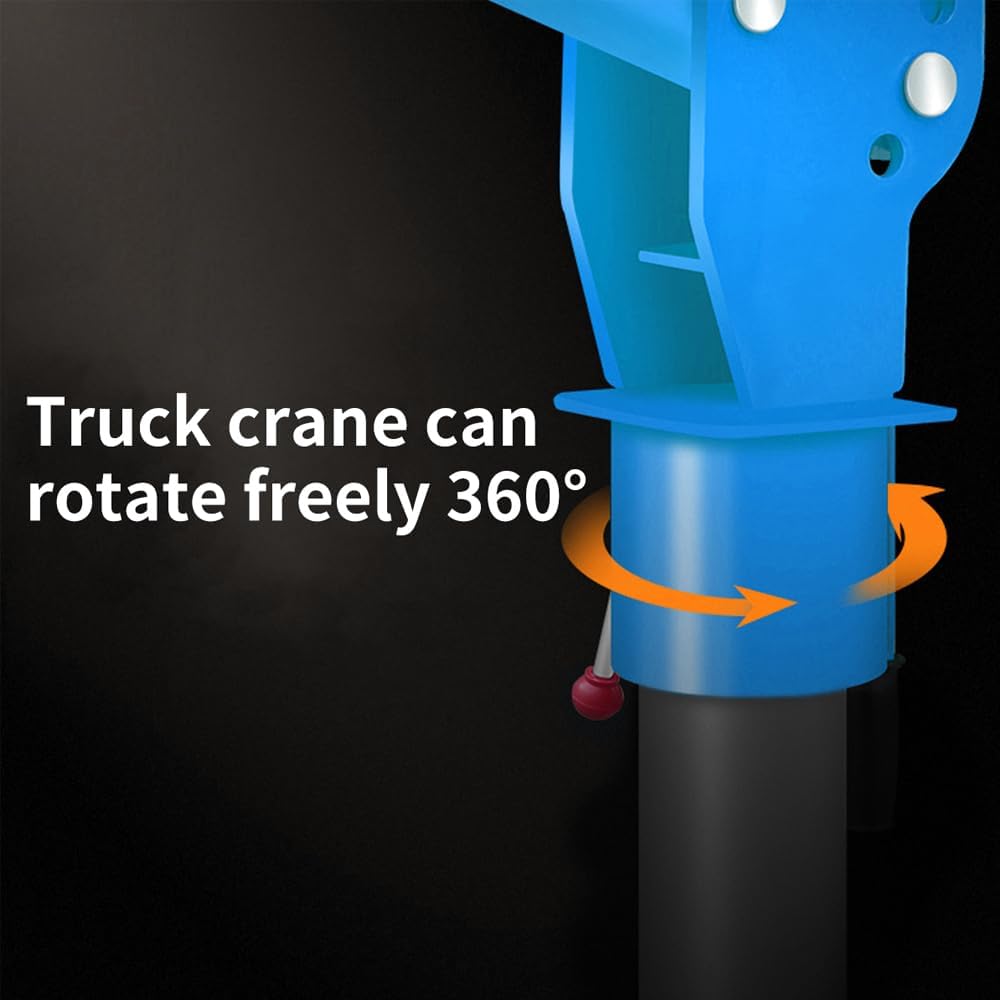 Pismire Winch Versatile 0.5T Folding Truck-Mounted Bed Crane Hoist Lift Pickup with Electric Winch 3500 lb 12V, Painted Steel 1100 lb Pickup 360° Swivel Base