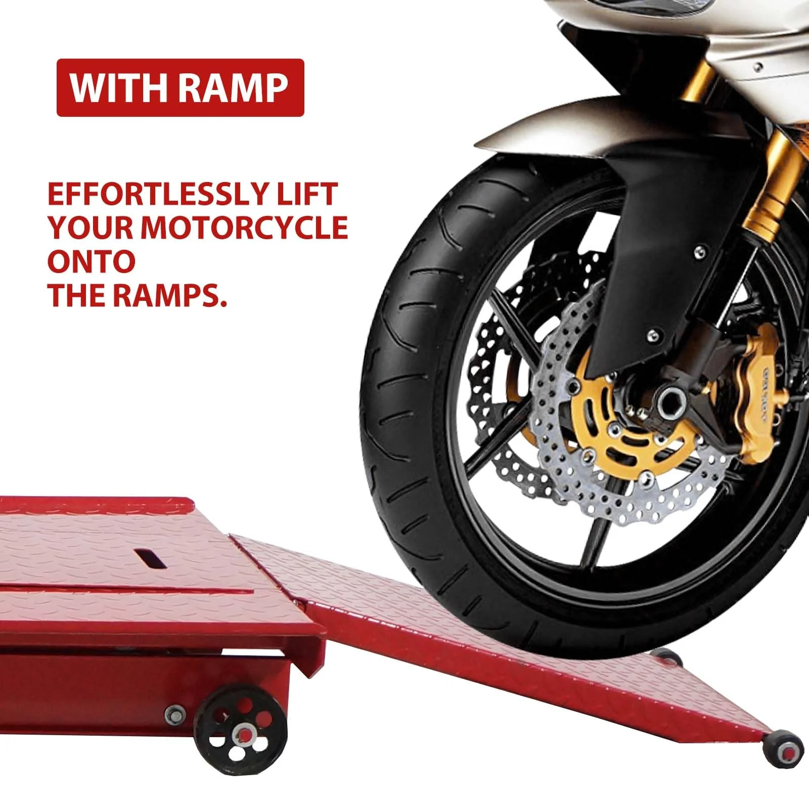 Garvee Hydraulic Motorcycle Lift - 1000lbs Capacity, Lift Hoist, Jack Stand, for Mechanics, Workshops, Homes