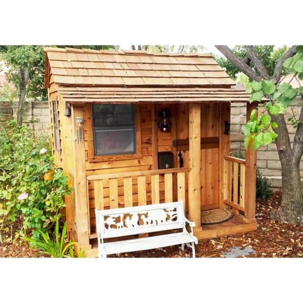 Outdoor Living Today Little Squirt 6 ft. Cedar Playhouse with Windows and Dutch Door