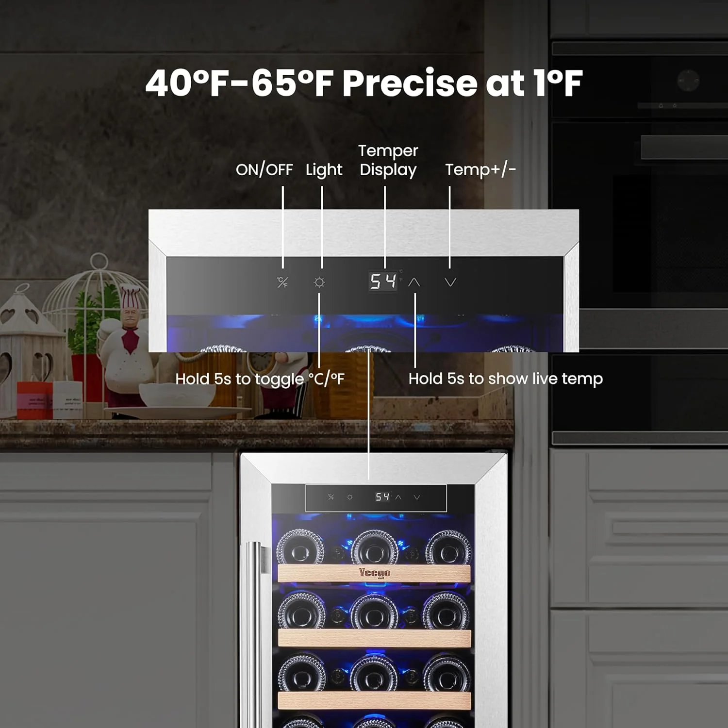 Wine Fridge Cooler 15 Inch Wine Fridge Hold 33 Bottles