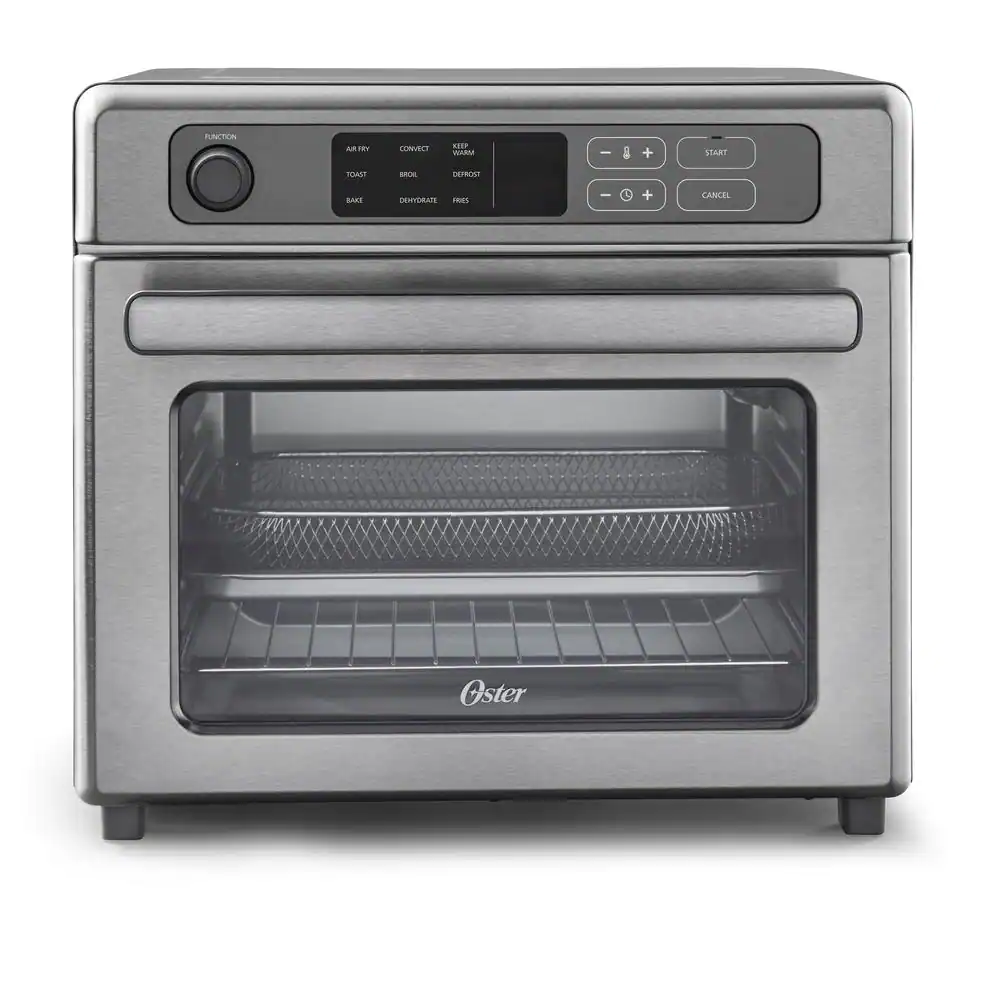 2115890 1400 W Brushed Stainless Steel Digital Air Fryer Oven 9-Function Countertop Oven with Convection