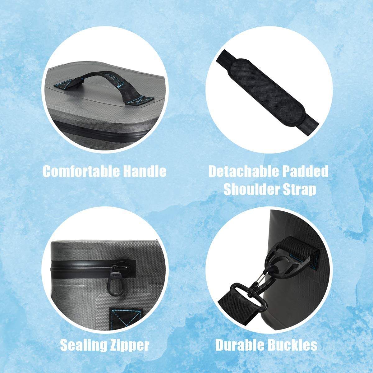 30-Can Portable Cooler Bag, Insulated Soft Camping Cooler