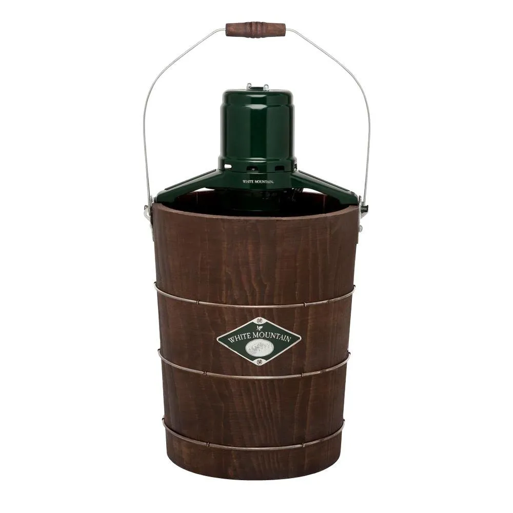 2025 White Mountain 6 Qt. Green and Brown Electric Ice Cream Maker