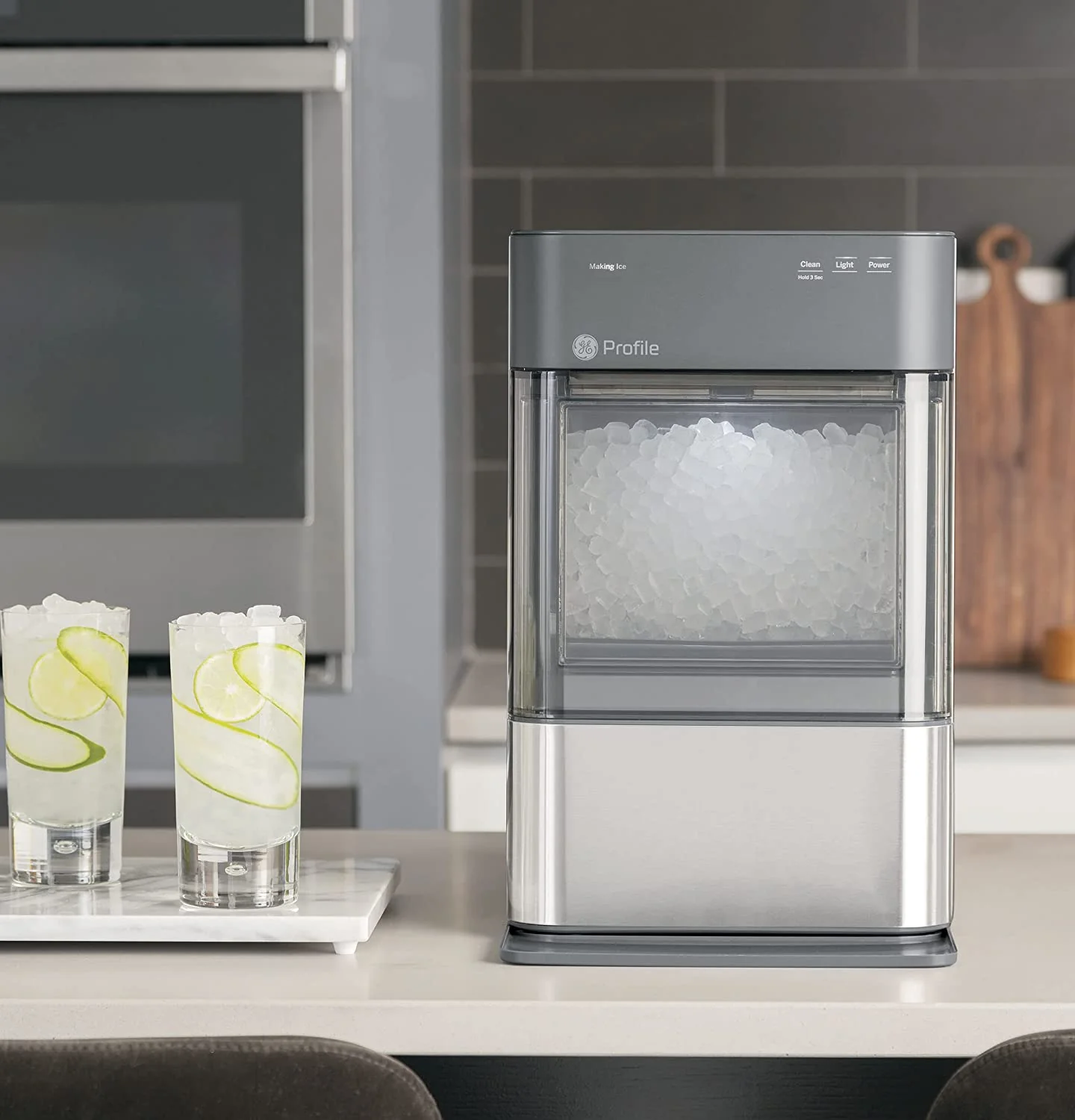2.0 Countertop Nugget Ice Maker | Ice Machine with WiFi Connectivity | Smart Home Kitchen Essentials | Black Stainless