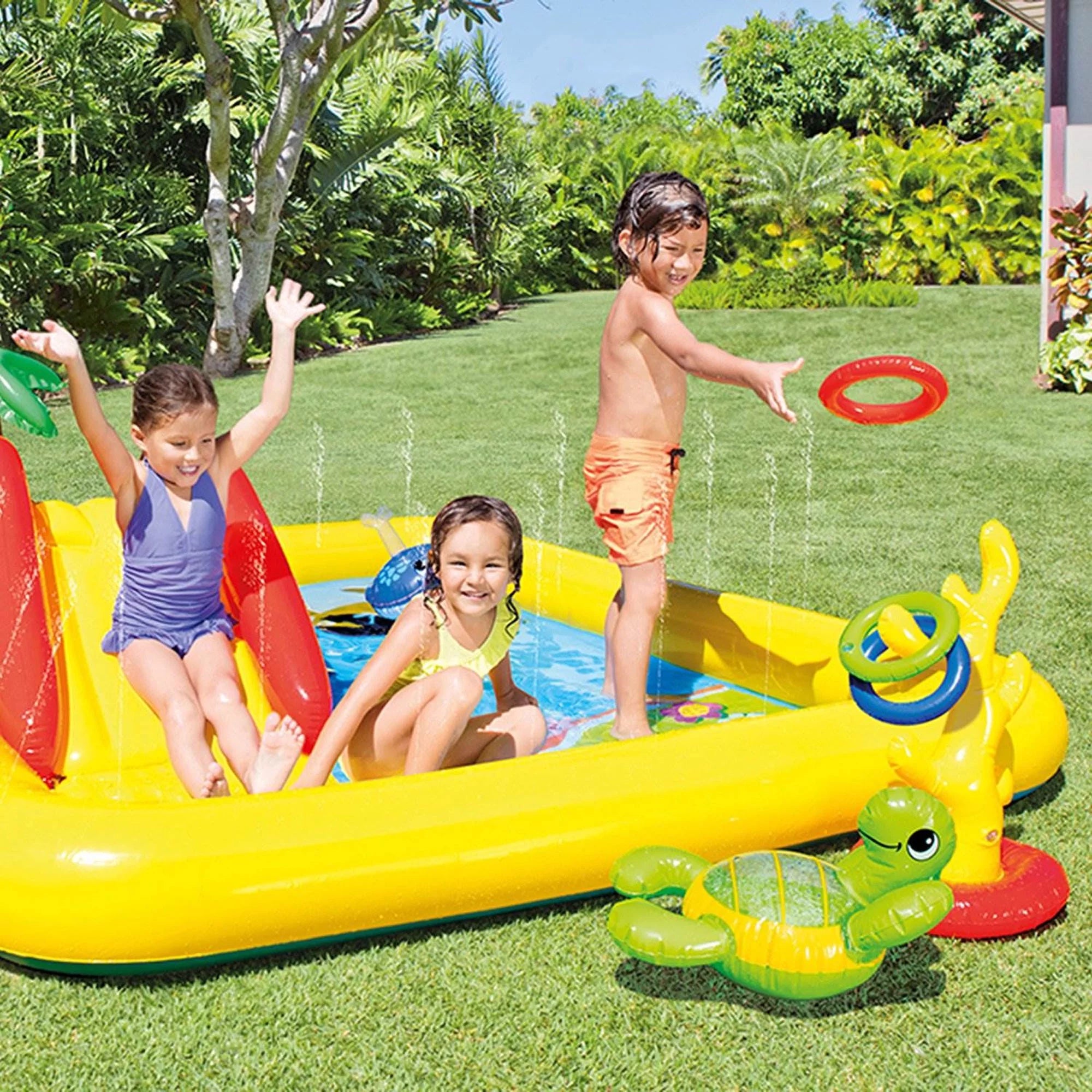 Dinoland Kiddie Inflatable Pool & Inflatable Ocean Backyard Kiddie Pool