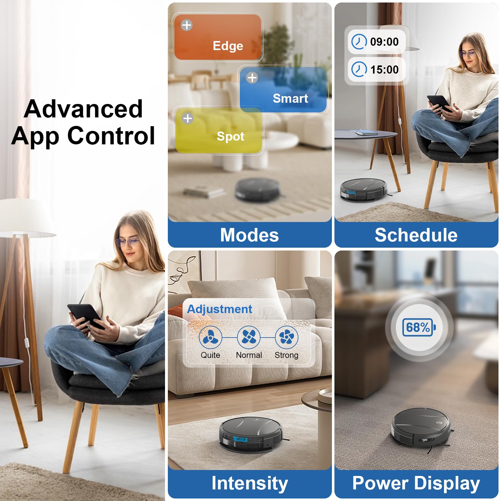 Tipdiy 4200Pa Powerful Robot Vacuum and Mop Combo