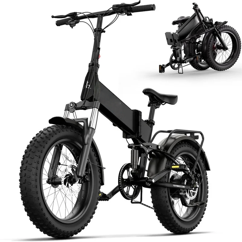 Electric Bike, 4.0 Fat Tire Foldable Ebike, 48V 13Ah Battery, 750W Electric Commuter Bicycle with LCD, 20