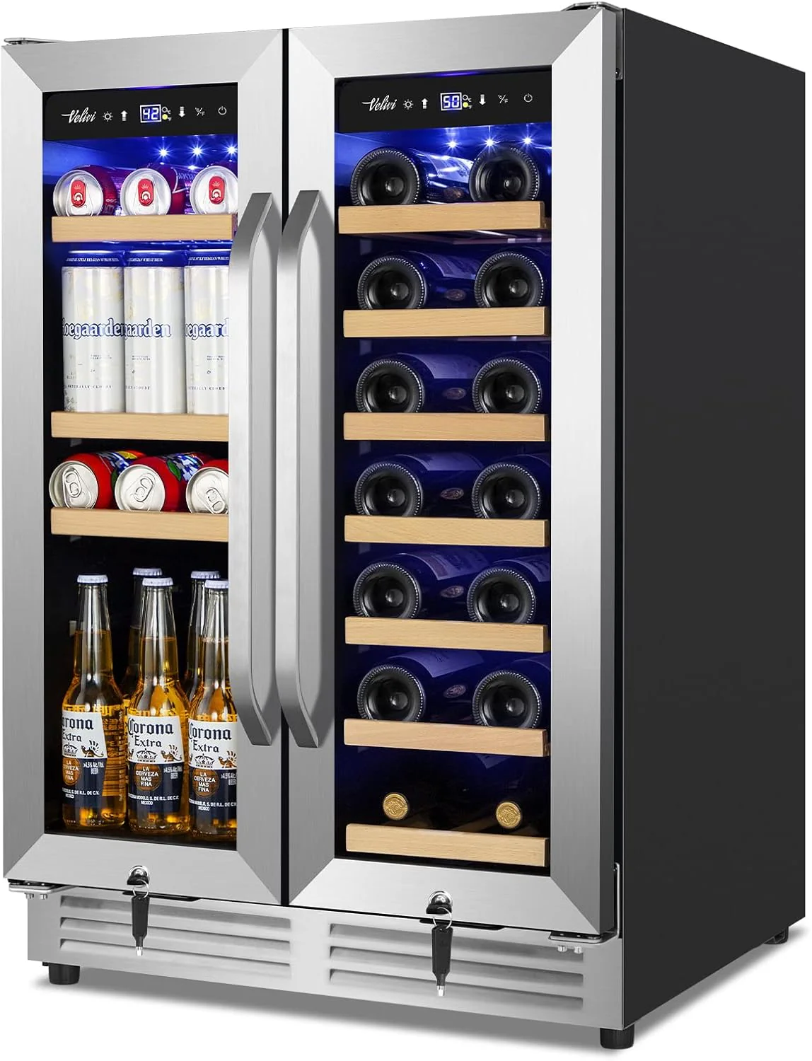 24 Inch Beverage Refrigerator Outdoor Under Counter Beverage Cooler for Patio