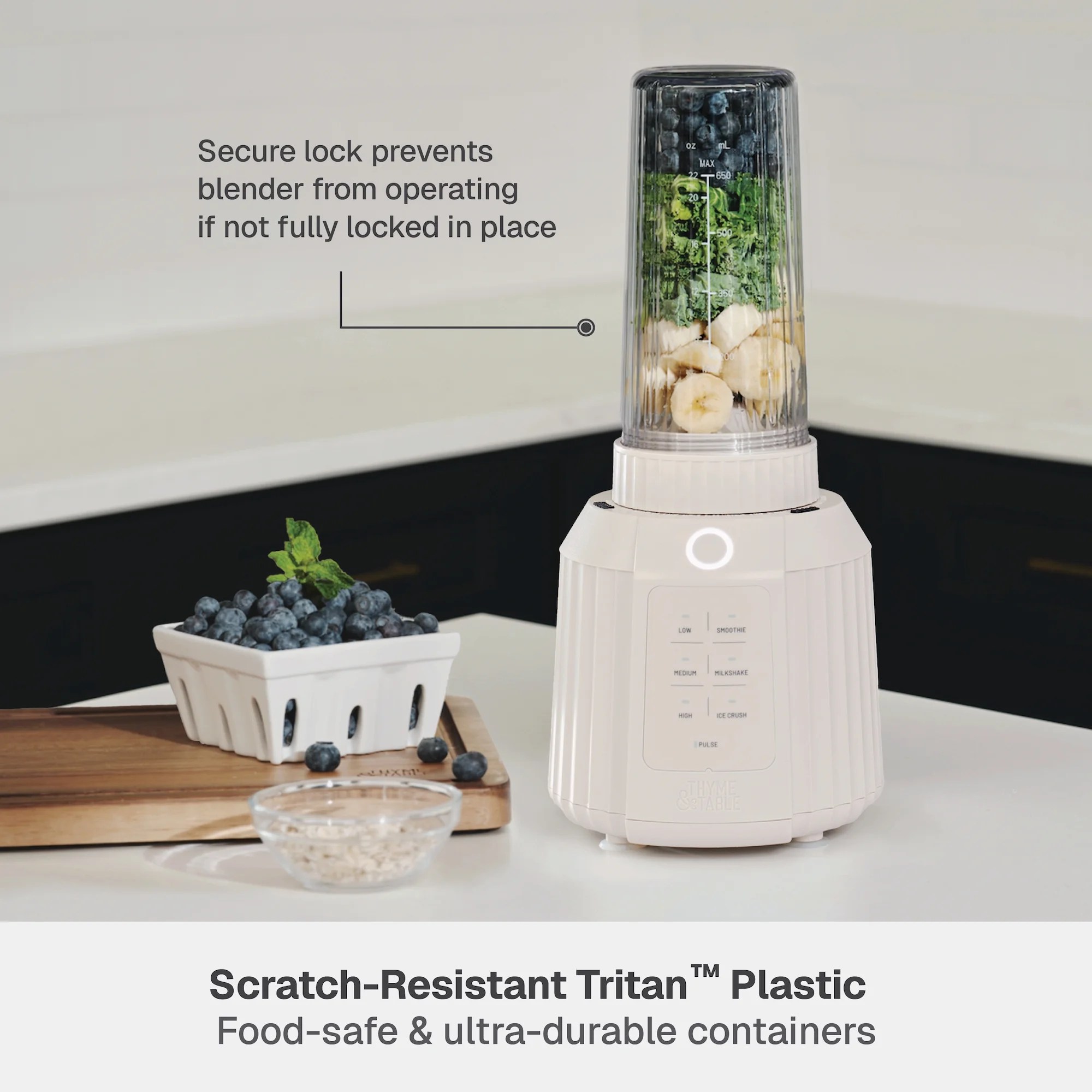 Thyme & Table Countertop Blender Duo, Sand White