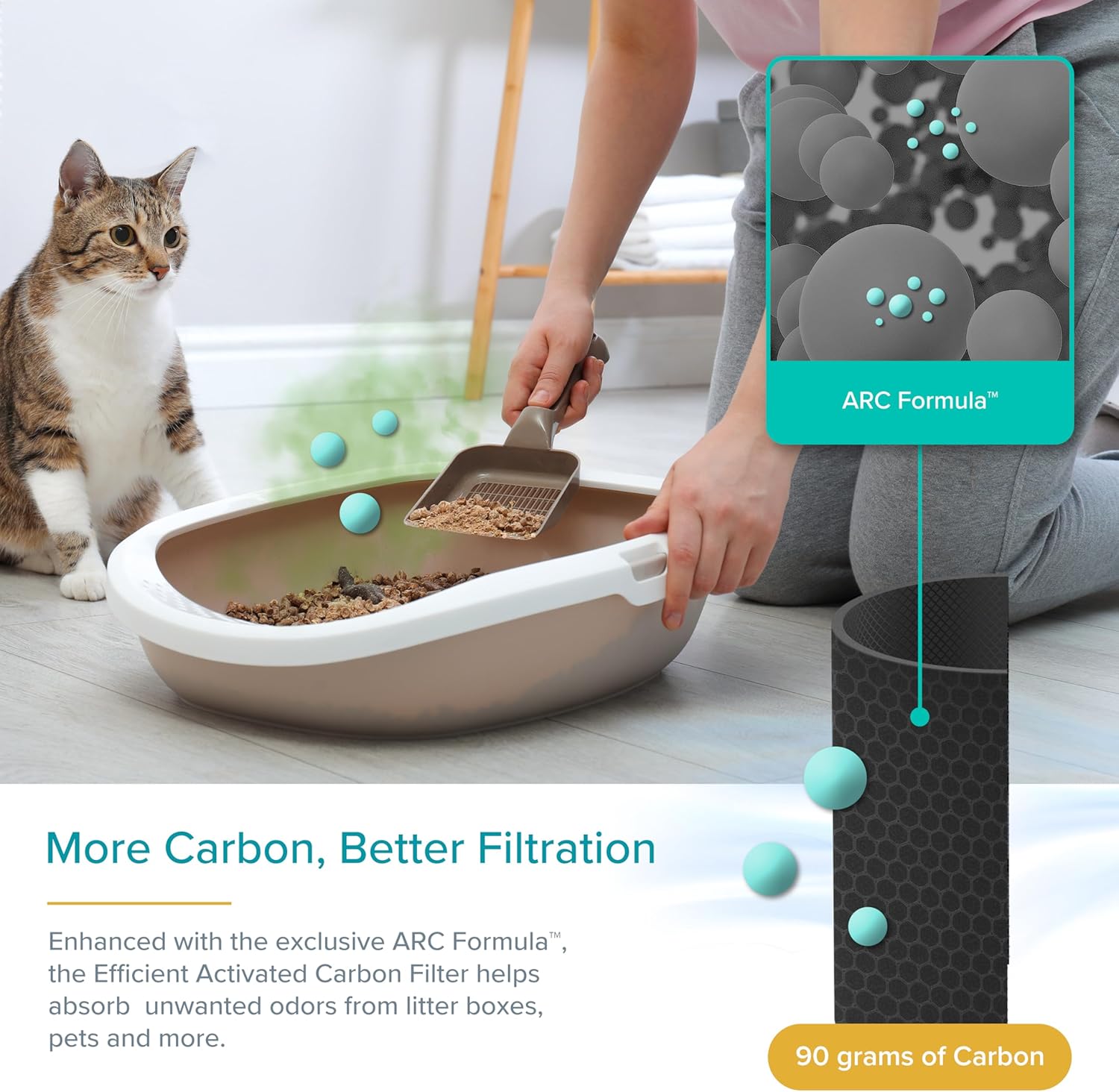 Air Purifier for Home Allergies Pets Hair in Bedroom & Standing Fan for Bedroom, 82ft CirculAir 120° Oscillating Fan