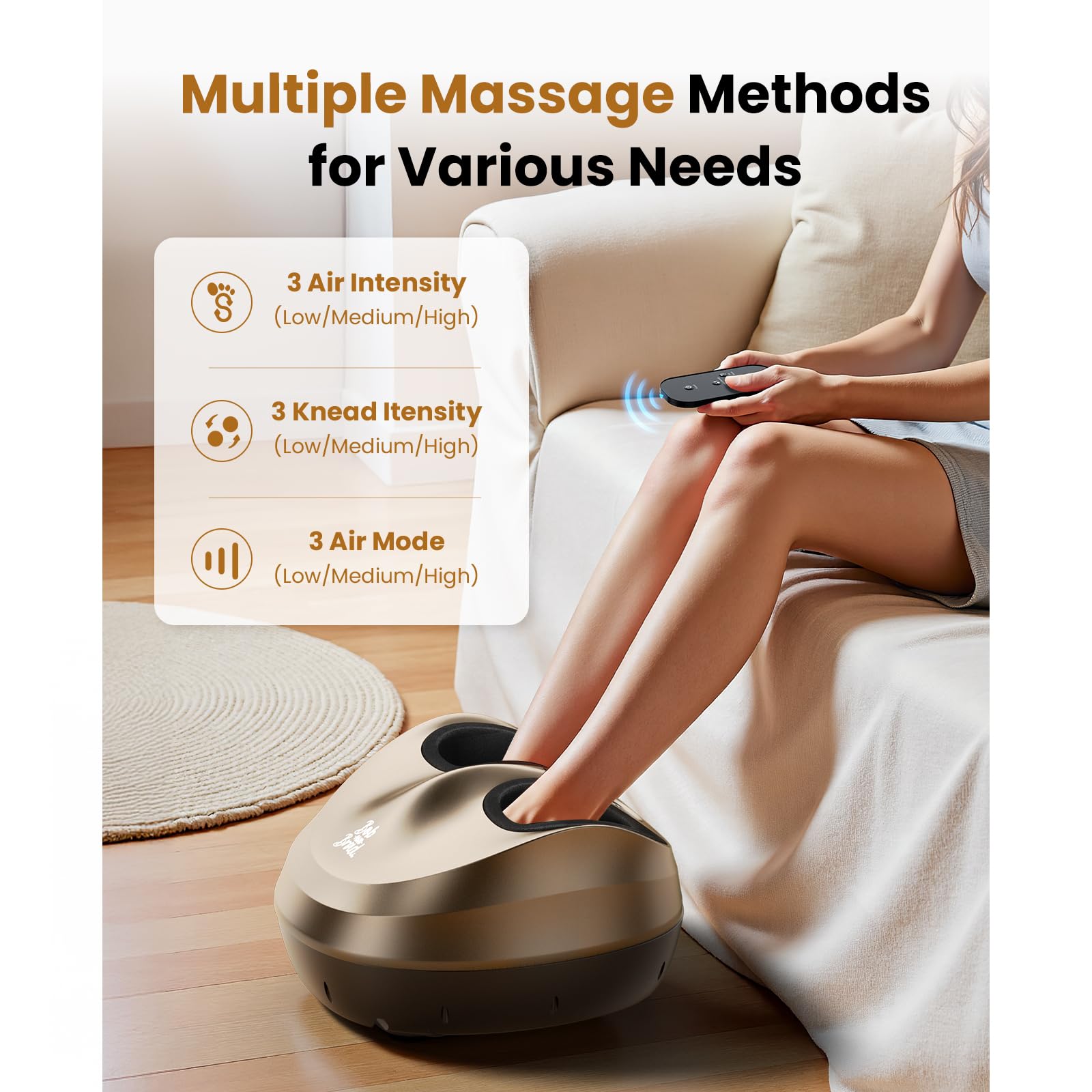 BOB AND BRAD Foot Massager Machine with Heat and Remote