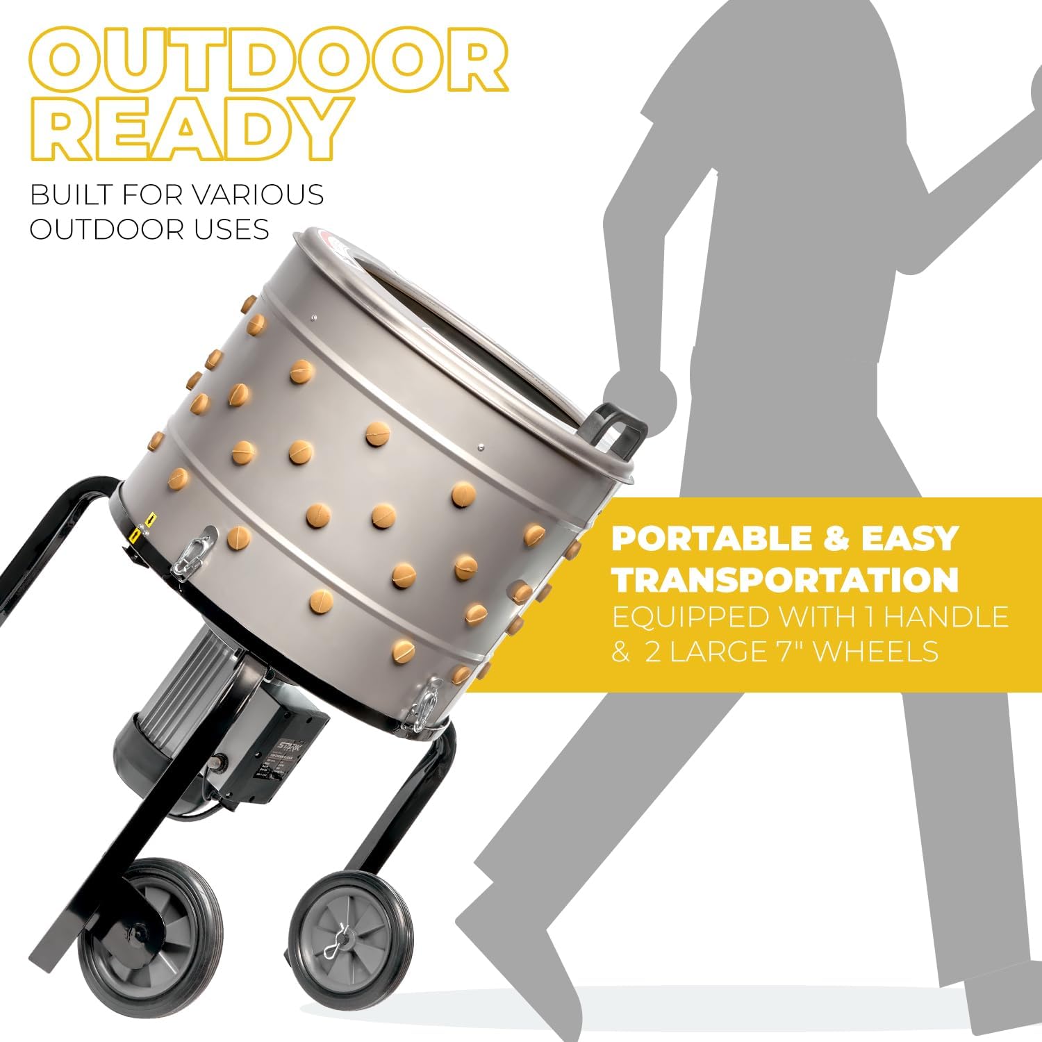 750W Chicken Plucker Poultry De-Feather Remover with 92 Soft Fingers Feather Plucking Machine 20