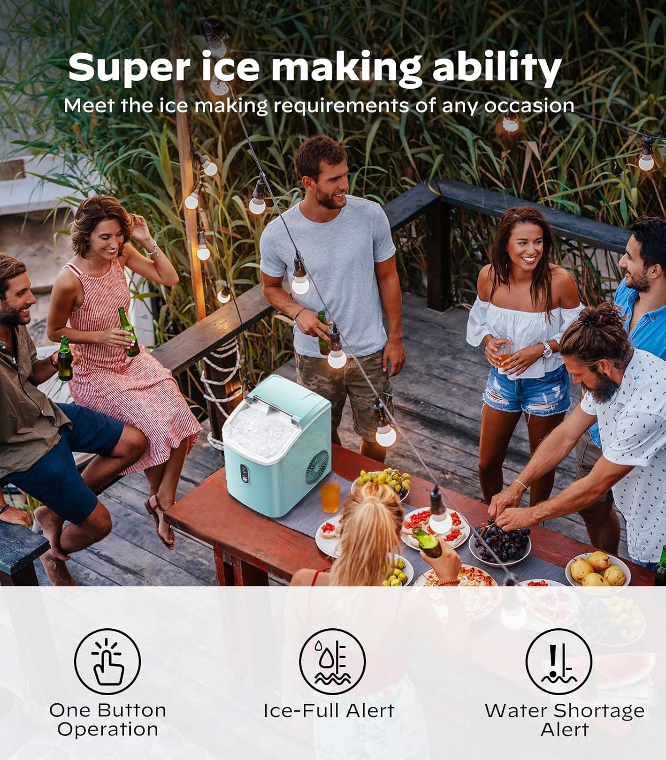 Nugget Ice Maker Countertop Pebble Ice Maker with Soft Chewable Ice