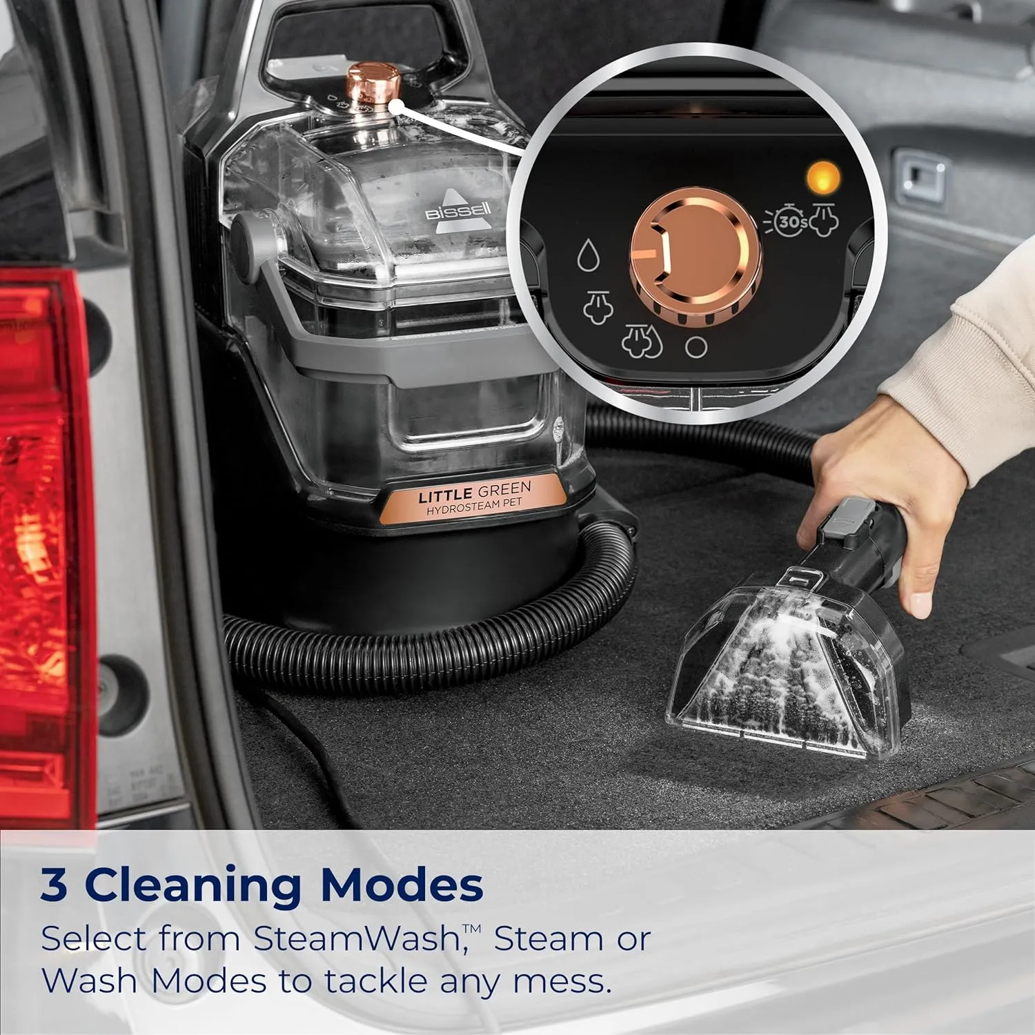 Green HydroSteam Multi-Purpose Portable Carpet and Upholstery Cleaner, Car and Auto Detailer, 3618, Black and Copper Harbor