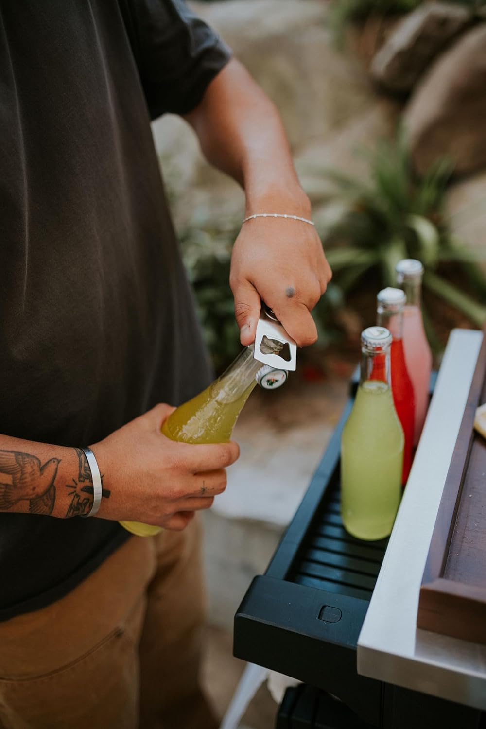 Keter Outdoor Rolling Table Cart for Food Prep, Storage, Bar & Grill, Dark Brown