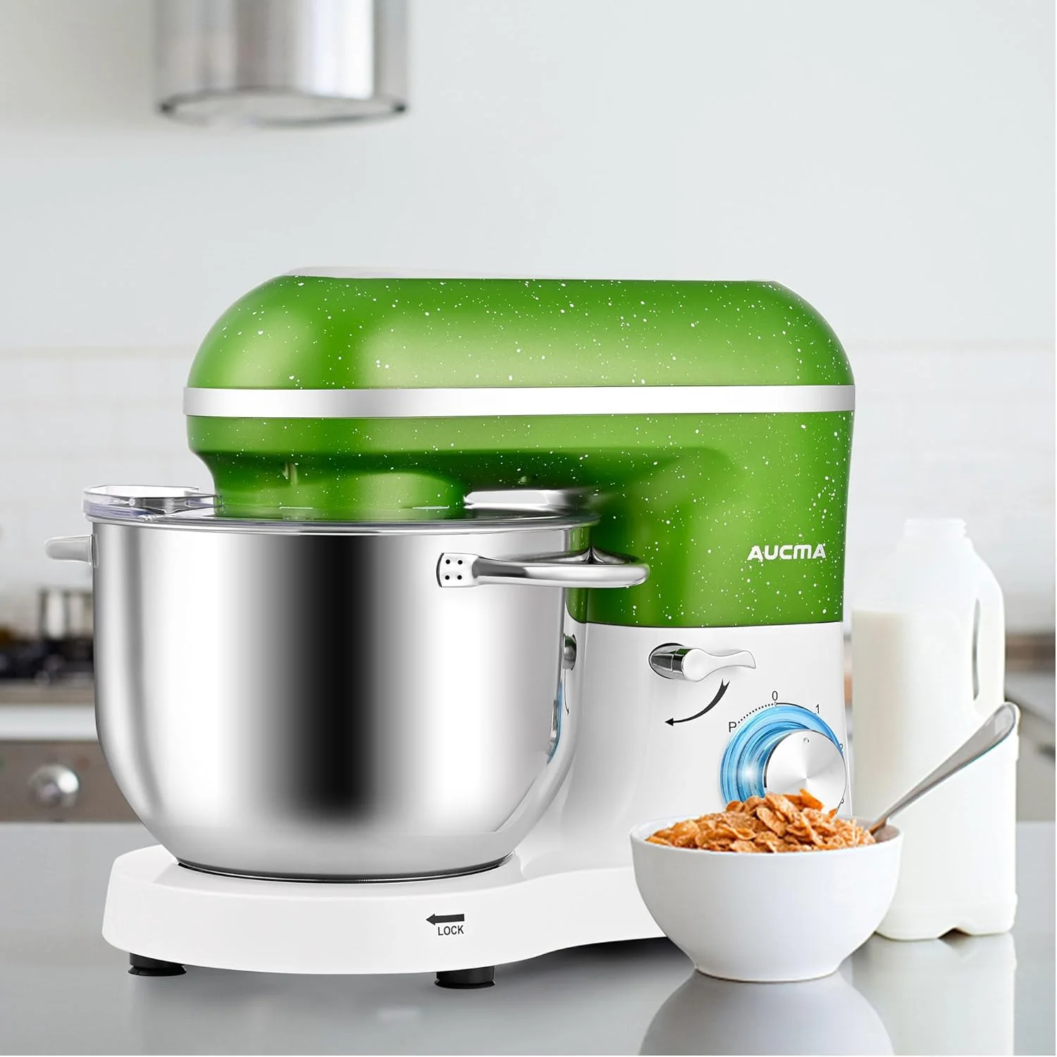 Aucma Stand Mixer,6.5-QT 660W 6-Speed Tilt-Head Food Mixer, Kitchen Electric Mixer with Dough Hook
