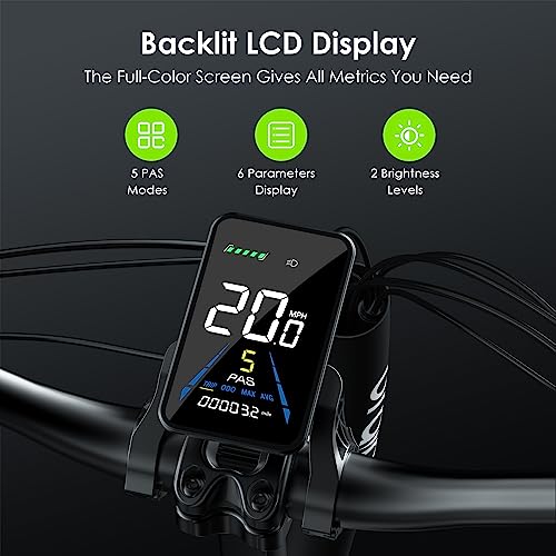 Oraimo 750W-1000W Electric Bike, Up to 45 Miles 557Wh Hidden Li-ion Battery, 7 Speed Gear