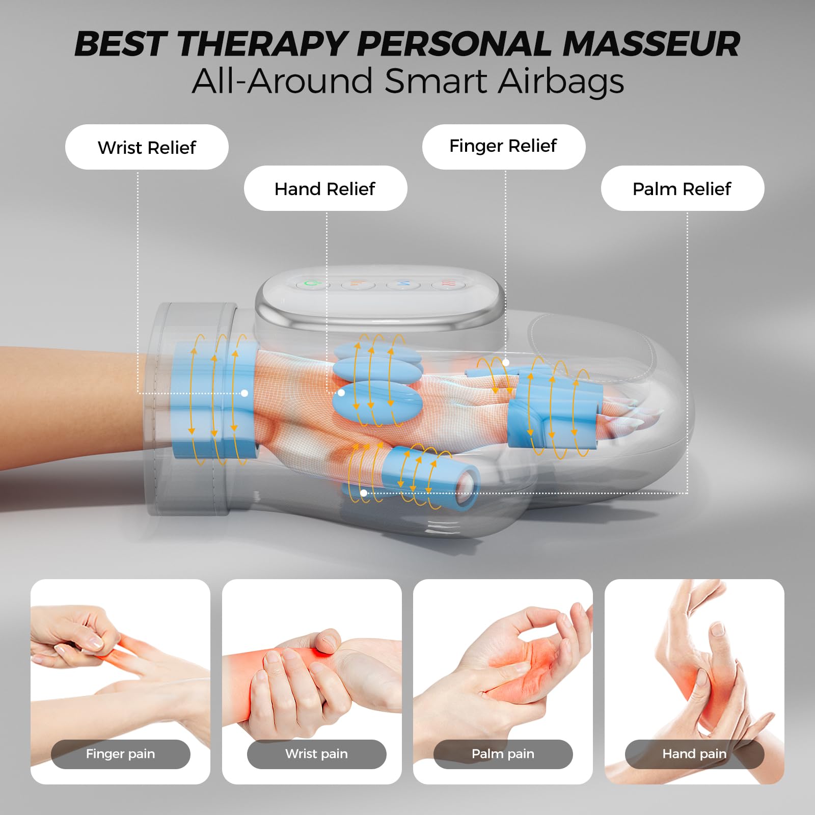 WUX Hand Massager with Heat Compression Relief