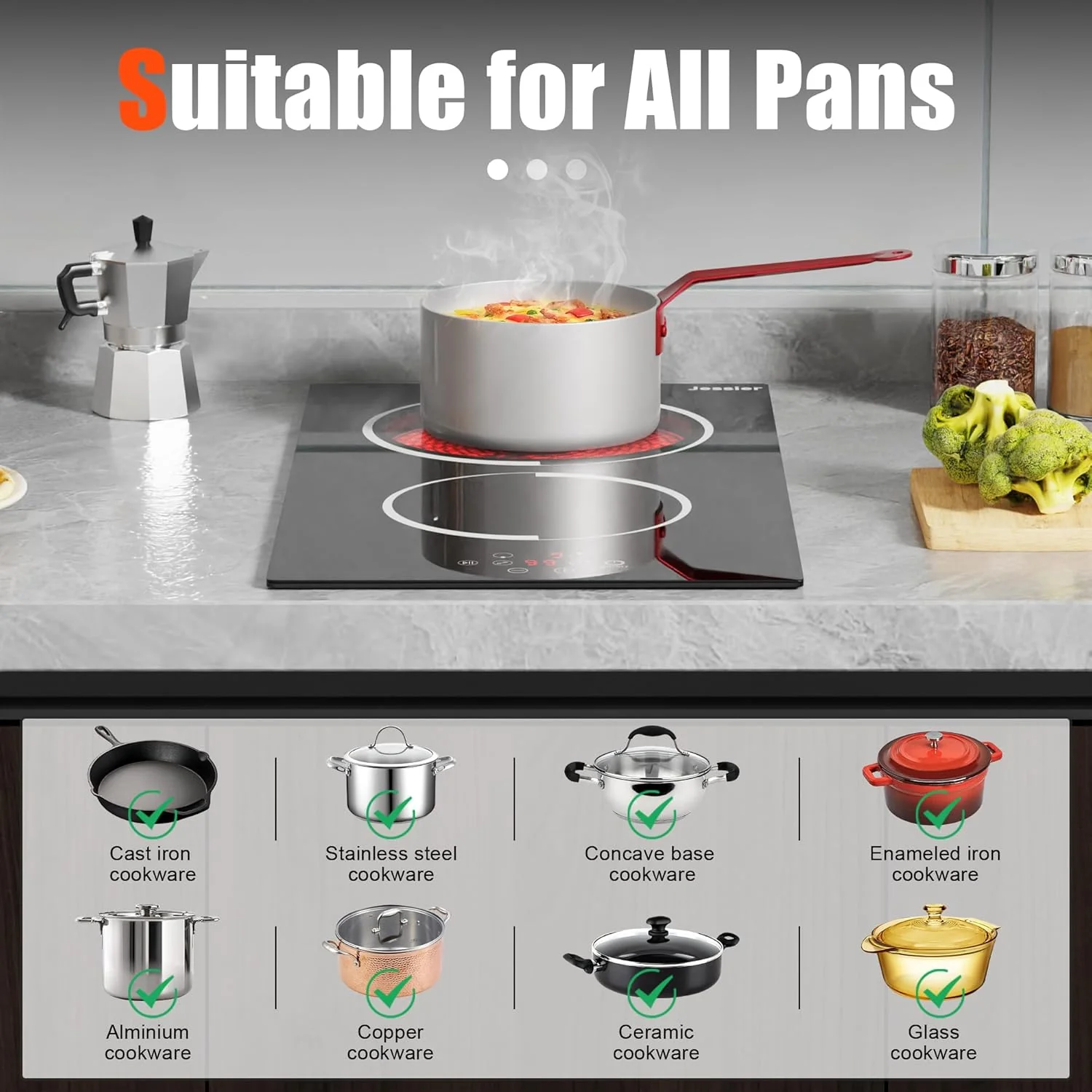 Electric Cooktop 30 Inch - 5 Burners Built-in Ceramic Cooktop, 30