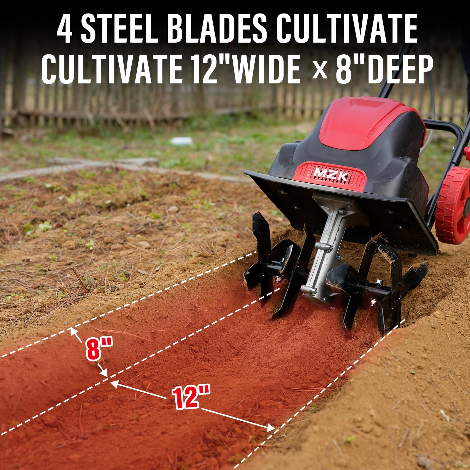 MZK 16-Inch 13.5-Amp Corded Electric Tiller/Cultivator