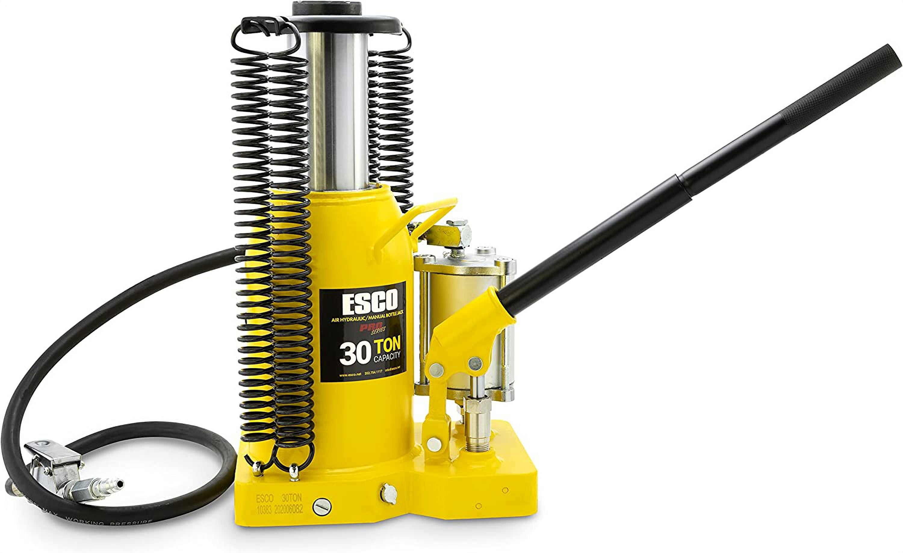 ESCO 30 Ton Pro Series Air Hydraulic Bottle Jack – Heavy Duty Lifting for Automotive and Industrial Use